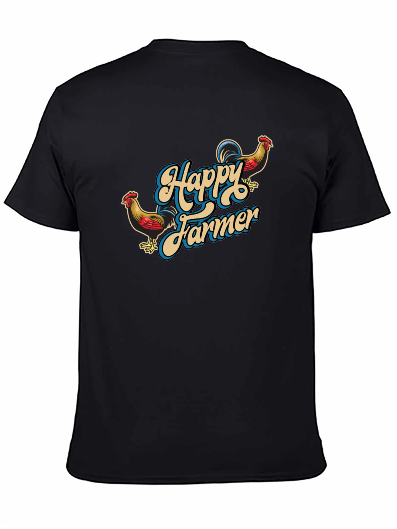 Happy Farmer Black Graphic T-Shirt - 4