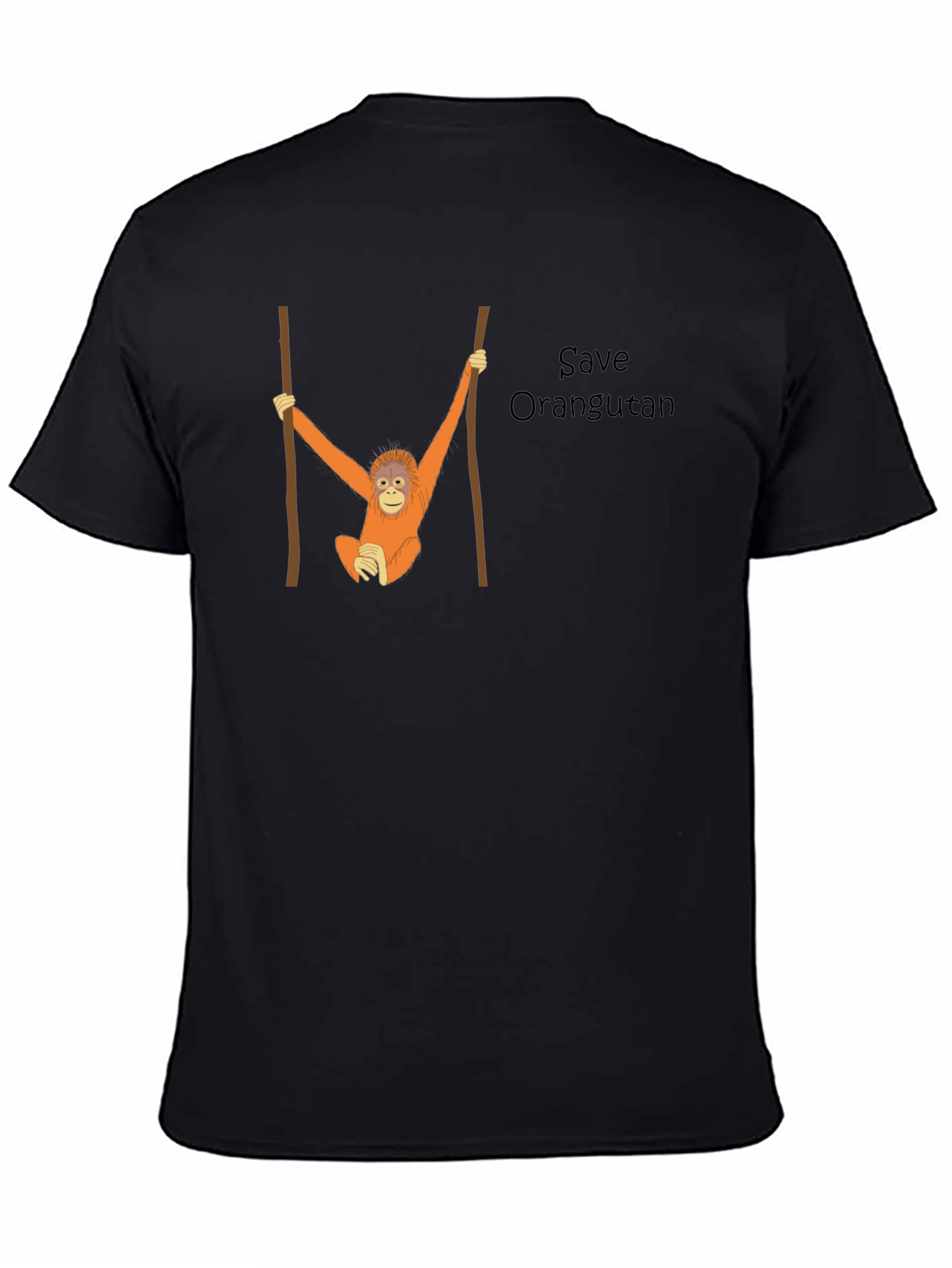 Black Save Orangutan Graphic Tee - Black view 4