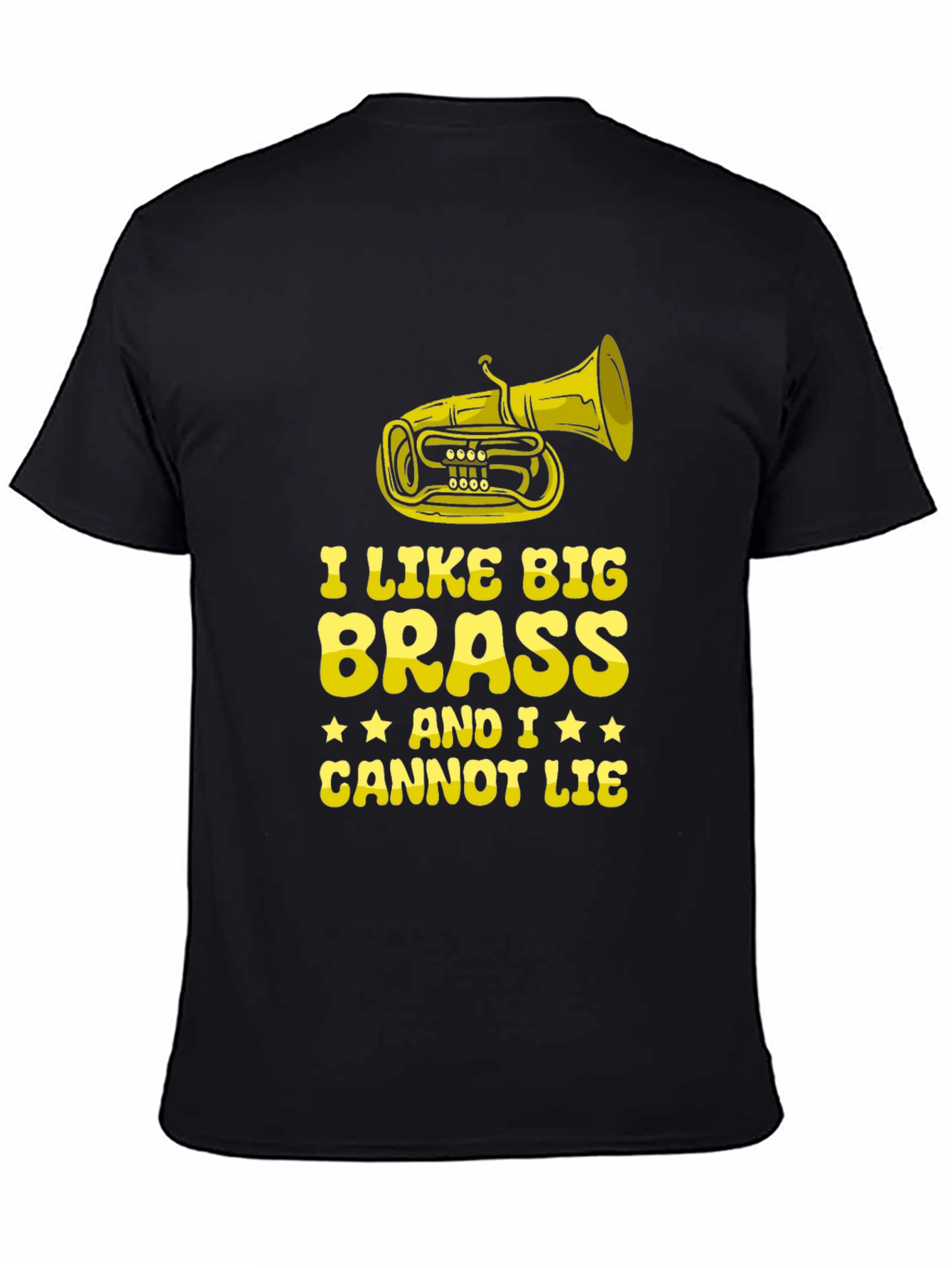 Black I Like Big Brass T-Shirt - Funny Musician Tee view 4