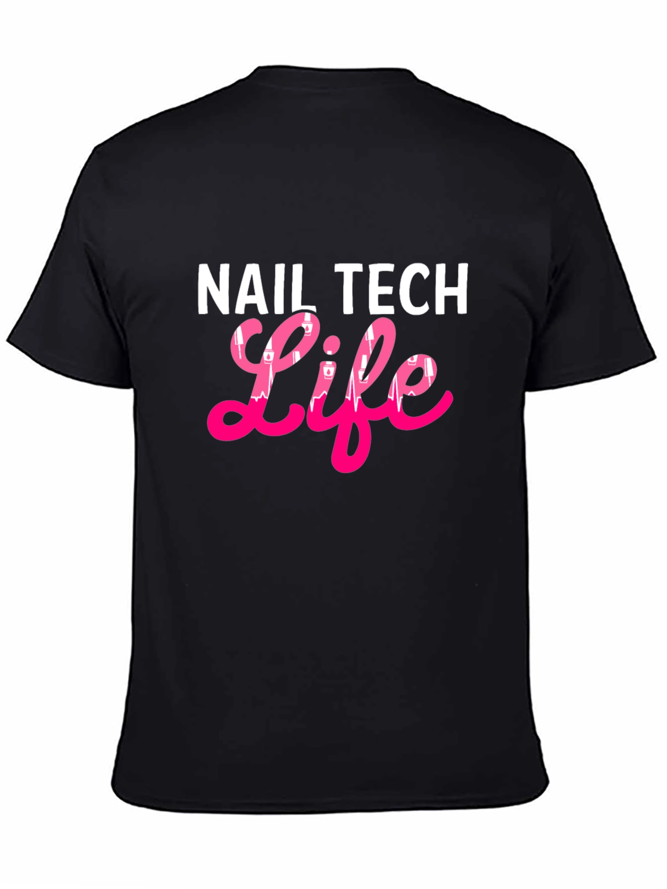 Black Nail Tech Life Black T-Shirt view 4