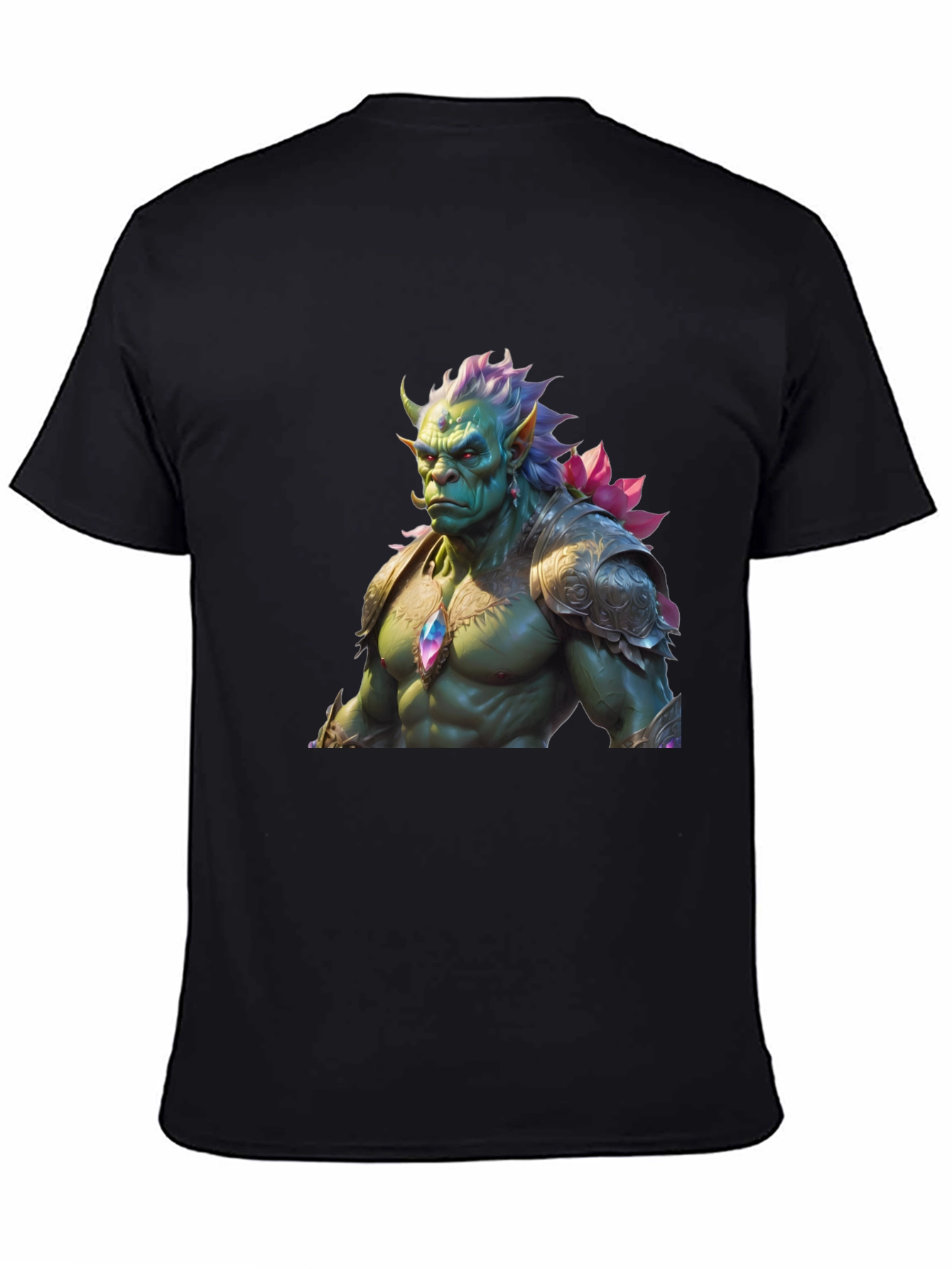 Black Fantasy Creature Graphic Tee - Unique Design view 4