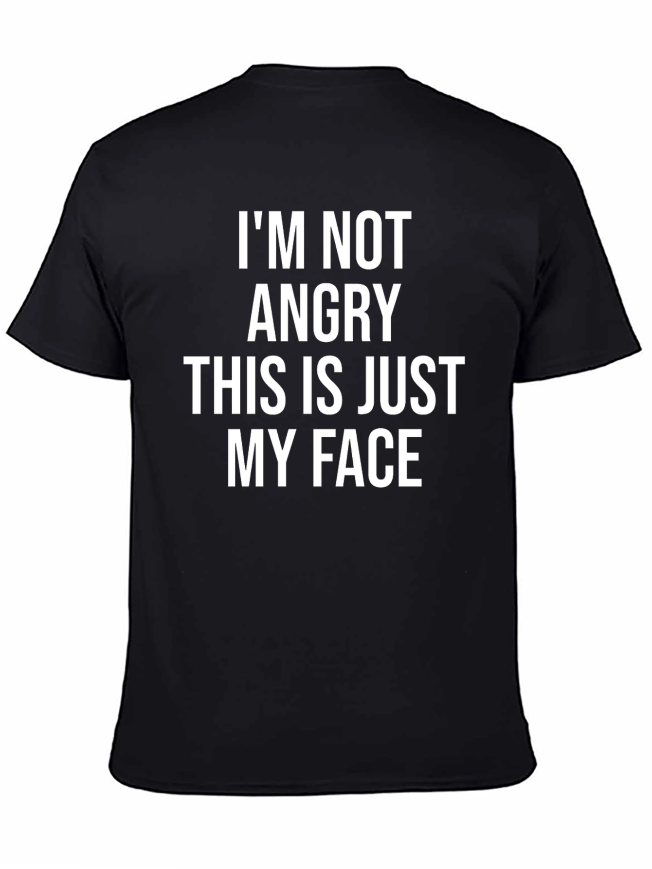 Black Funny Sarcastic Graphic Tee - I'm Not Angry T-Shirt view 4
