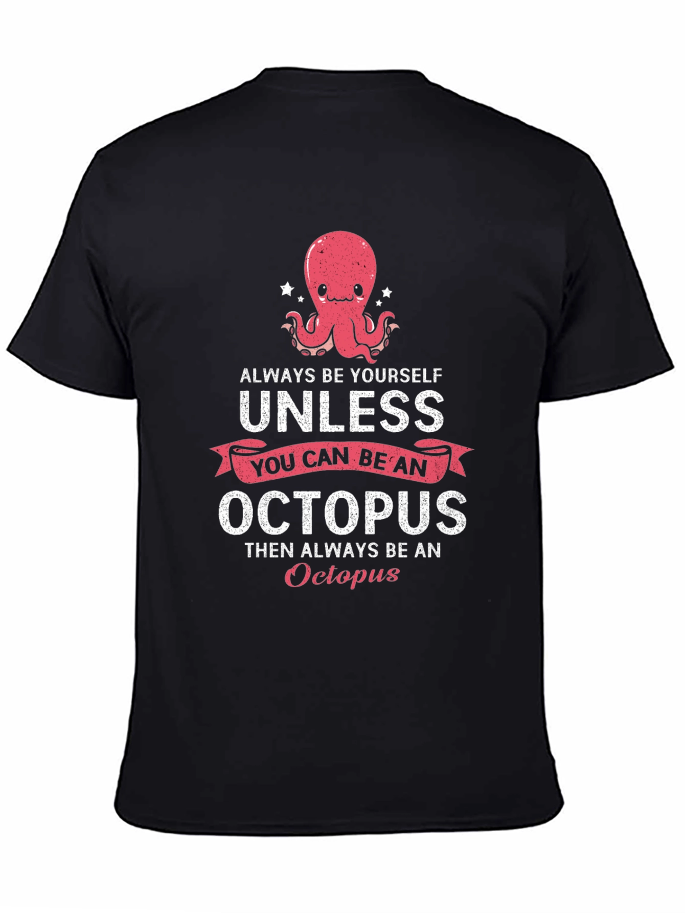 Black Funny Octopus Graphic T-Shirt view 4