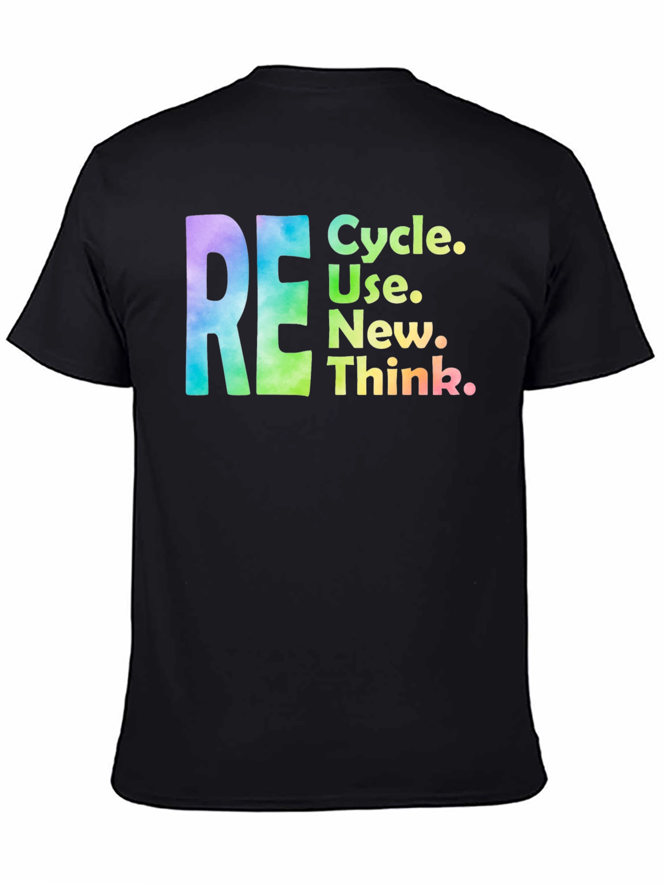 Black RE Cycle Use New Think Graphic Tee view 4