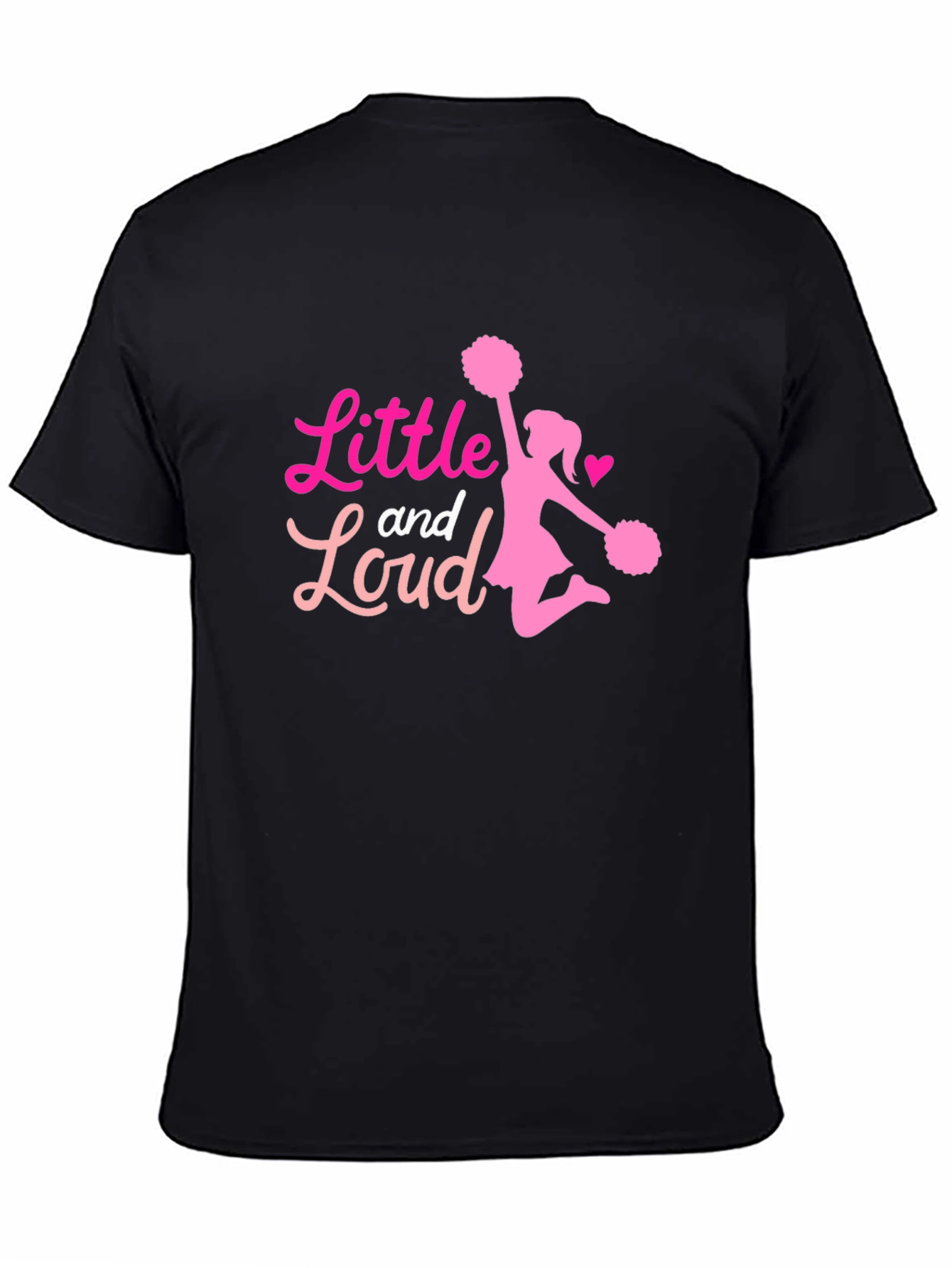 Black Little and Loud Cheerleader T-Shirt - Black view 4