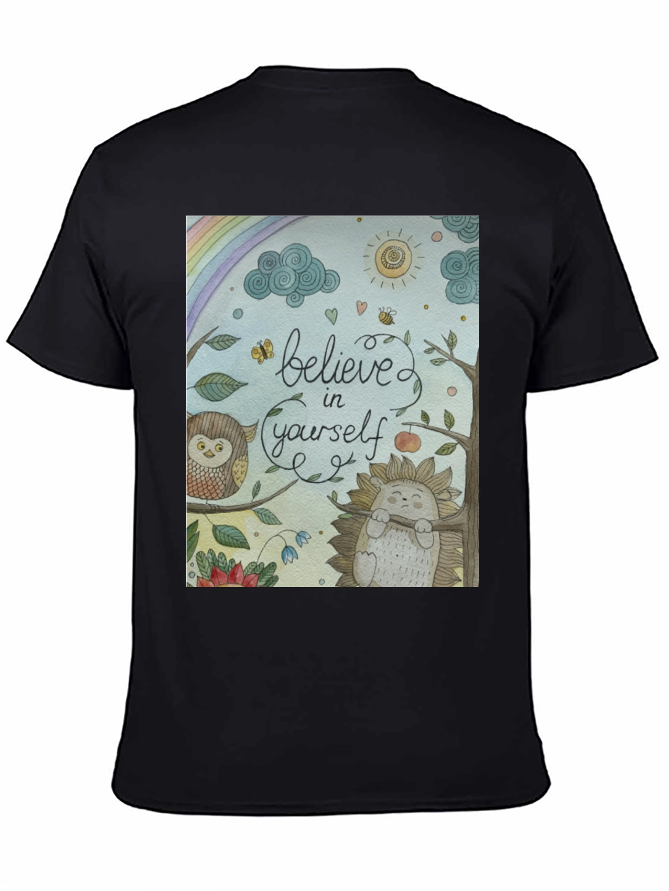 Black Believe in Yourself T-Shirt - Positive Vibes view 4