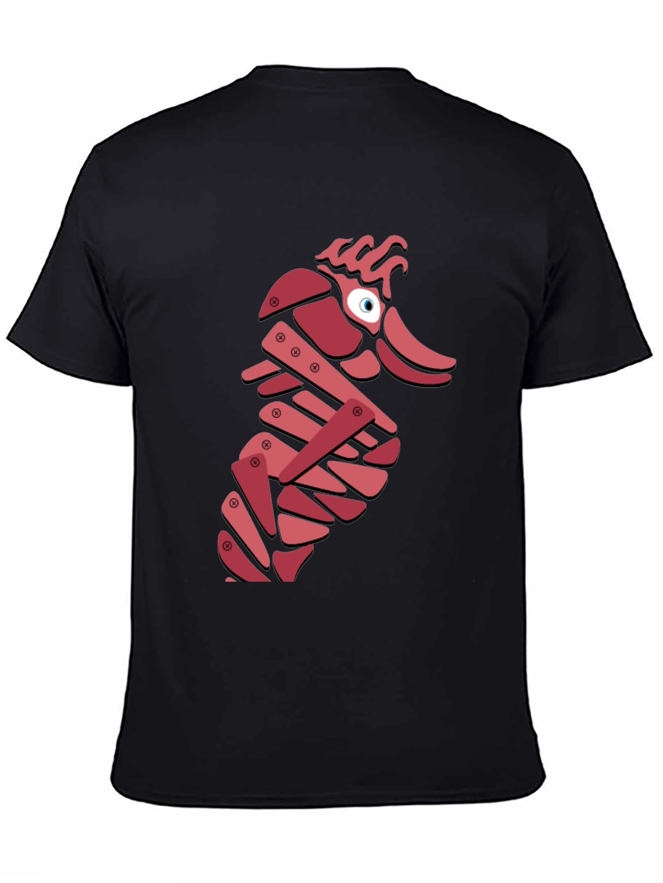 Black Abstract Seahorse Graphic T-Shirt - Unique Design view 4