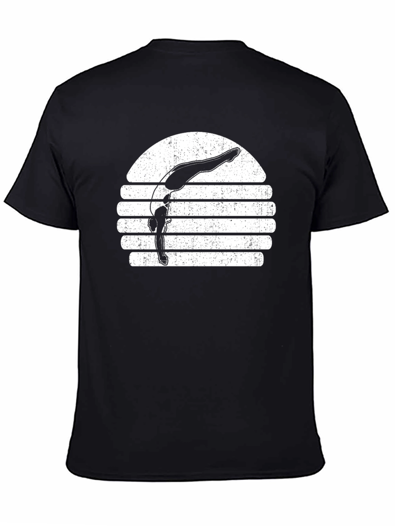 Black Retro Gymnast Sunset Graphic Tee view 4