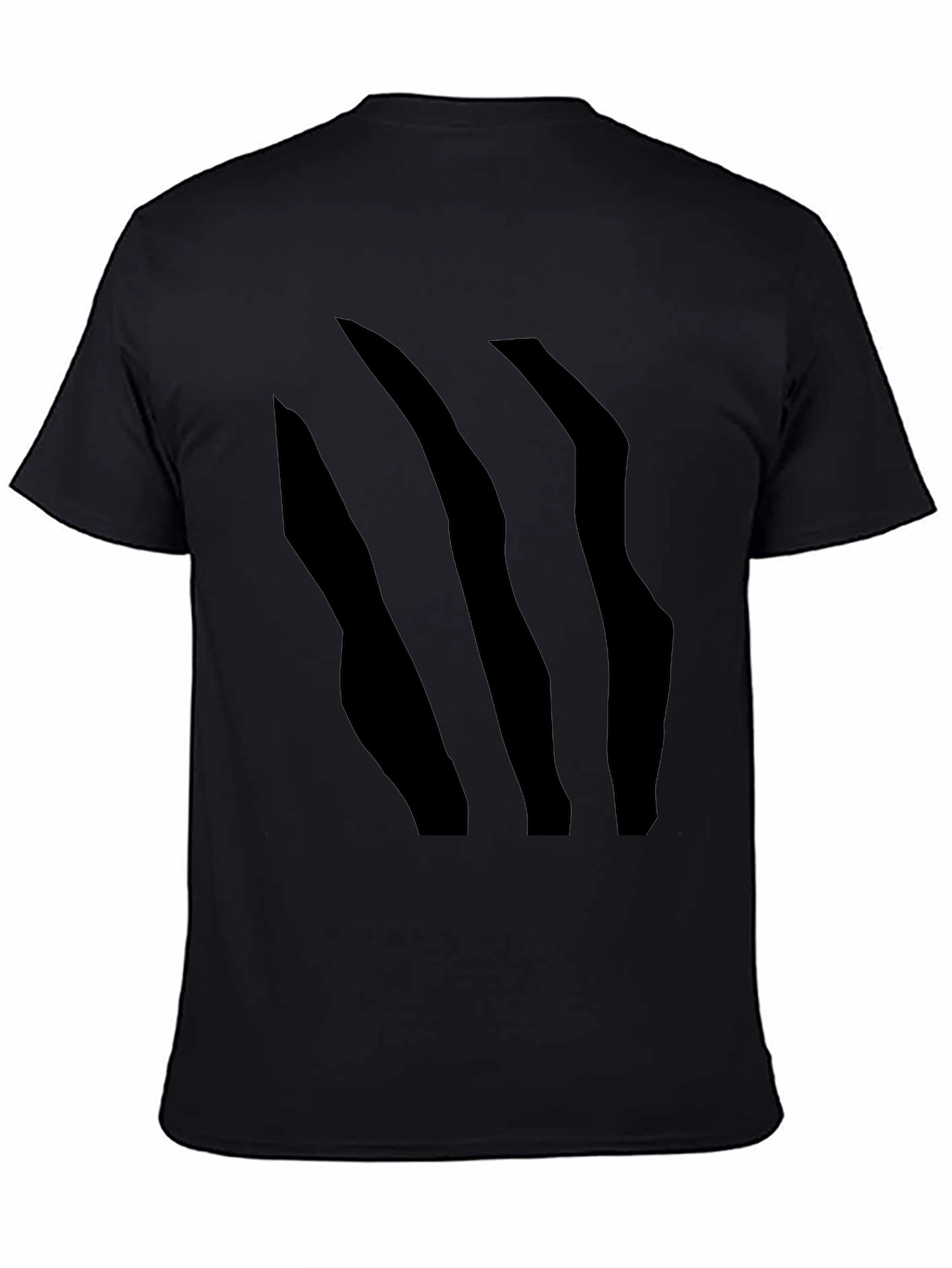 Black Black T-Shirt with Claw Mark Design view 4