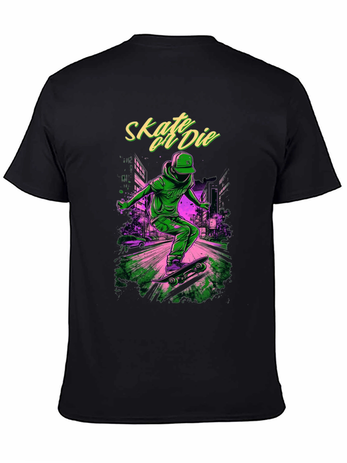 Skate or Die Graphic Tee - Black Cotton T-Shirt - 4