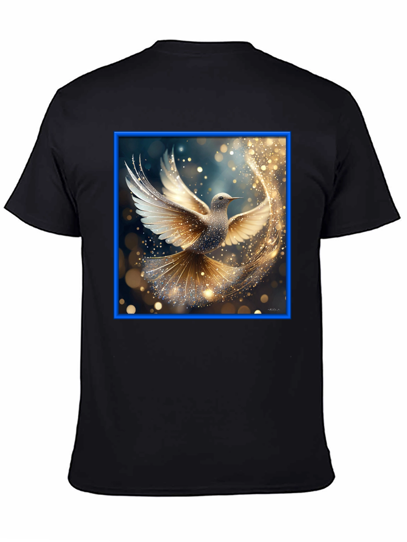 Black Elegant Dove Graphic Tee view 4