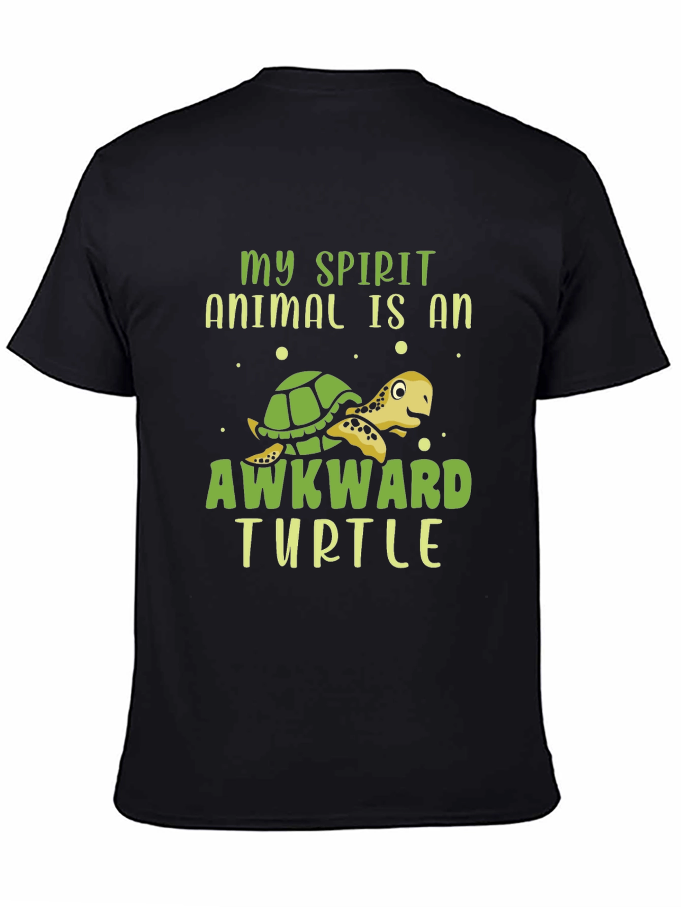 Black Awkward Turtle Graphic T-Shirt - Fun Animal Tee view 4