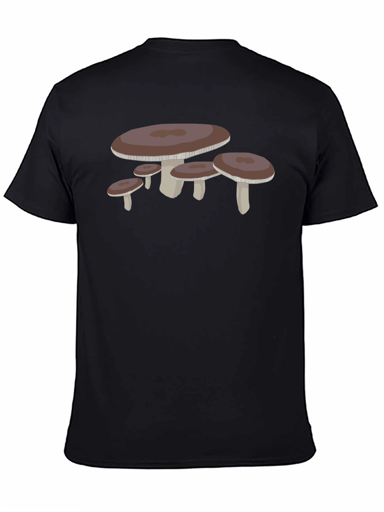 Black Mushroom Graphic Tee - Unique Nature Lover's T-Shirt view 4