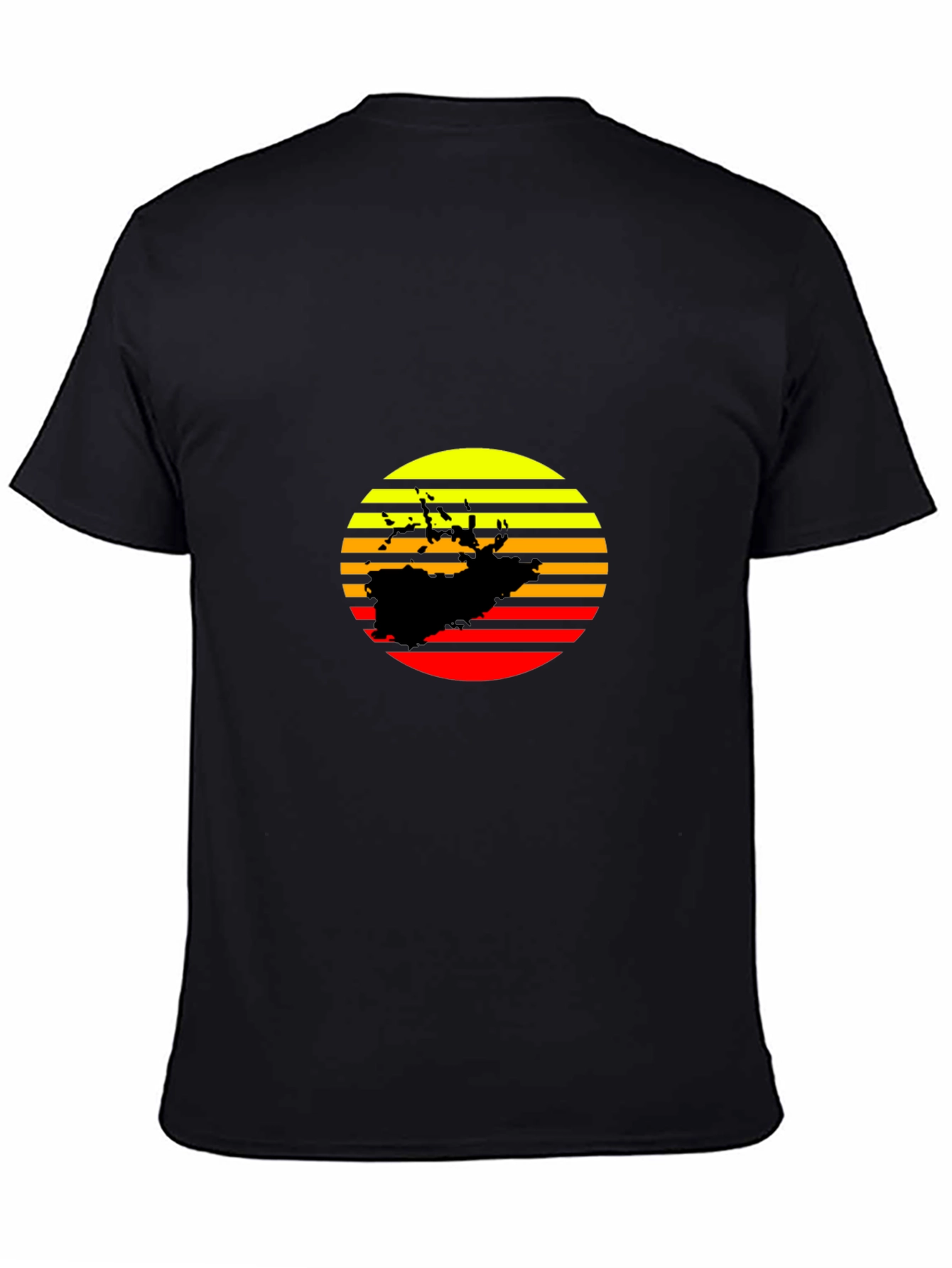 Black Sunset Silhouette Graphic Tee - Retro Style Black T-Shirt view 4