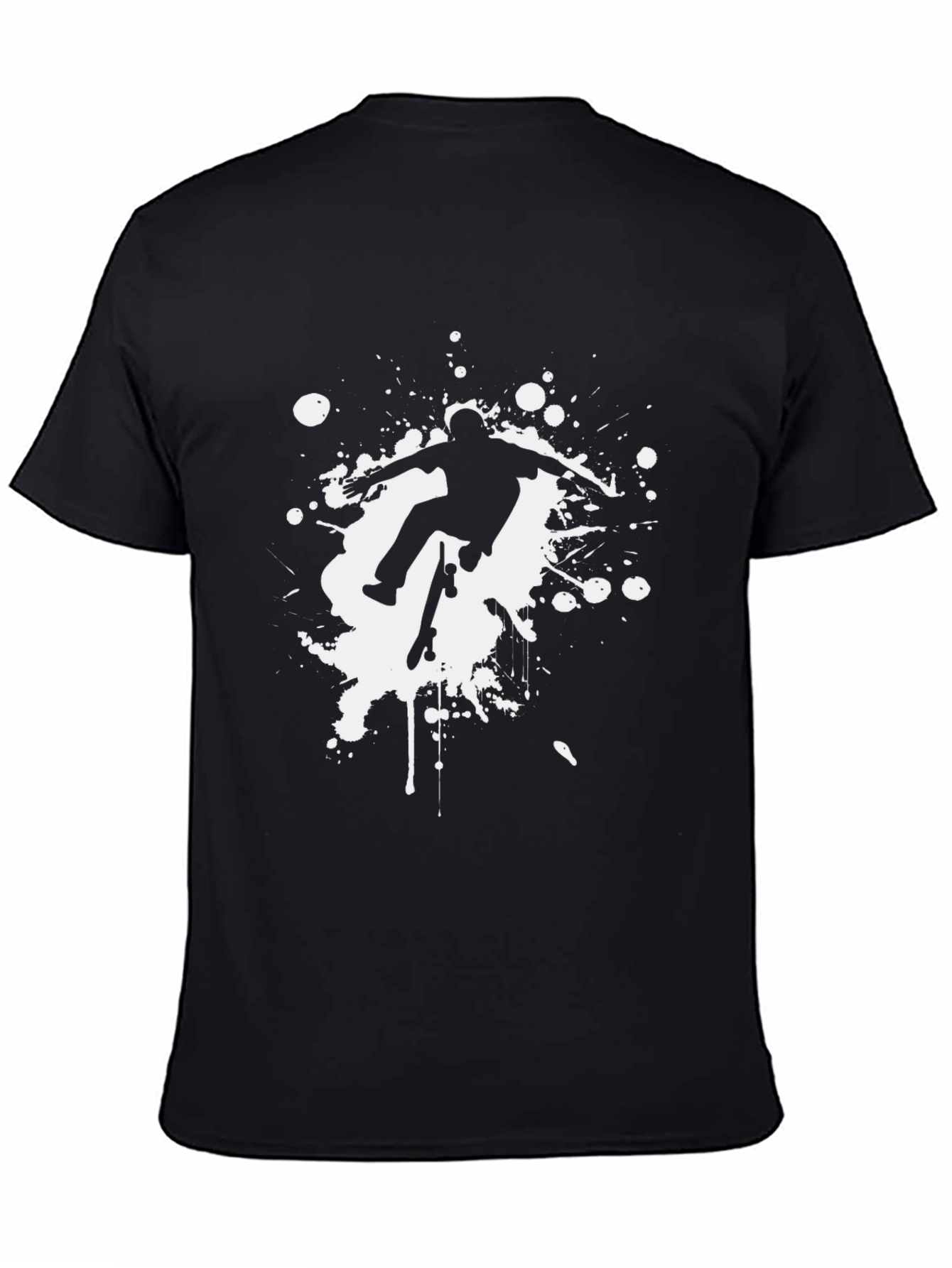 Black Skateboarder Graphic Black T-Shirt view 4