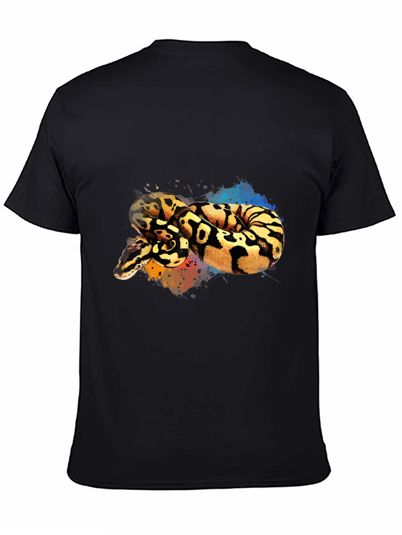 Black Python Snake Graphic Tee - Cool Reptile Design view 4