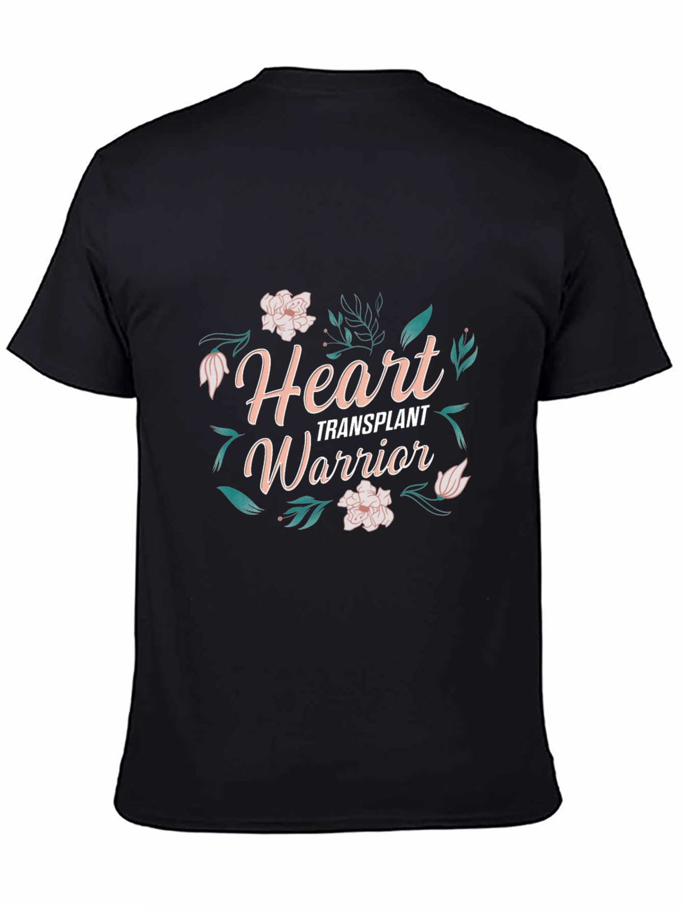 Black Heart Transplant Warrior Black T-Shirt view 4