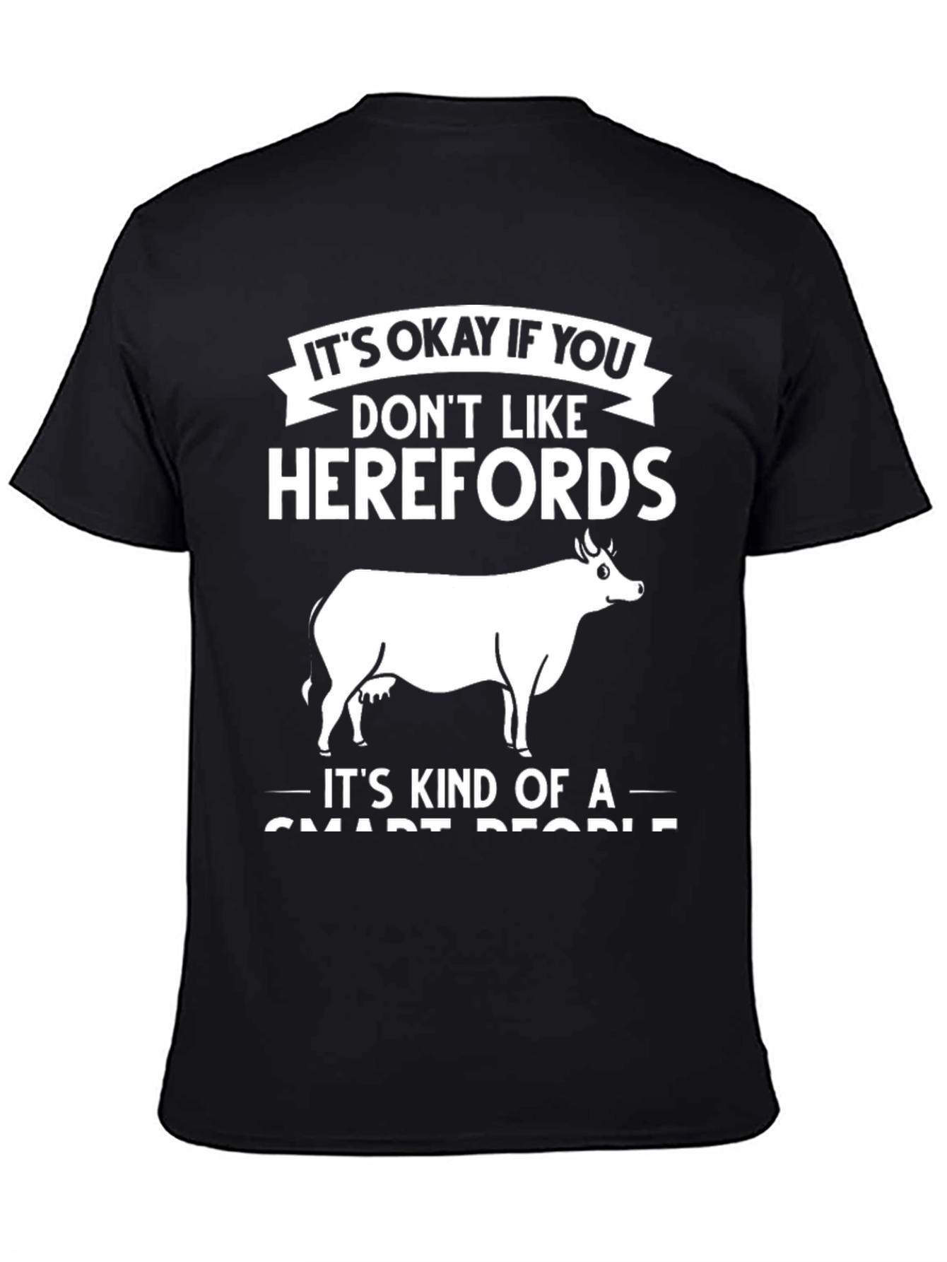 Black Herefords Cow T-Shirt, Smart People Tee view 4