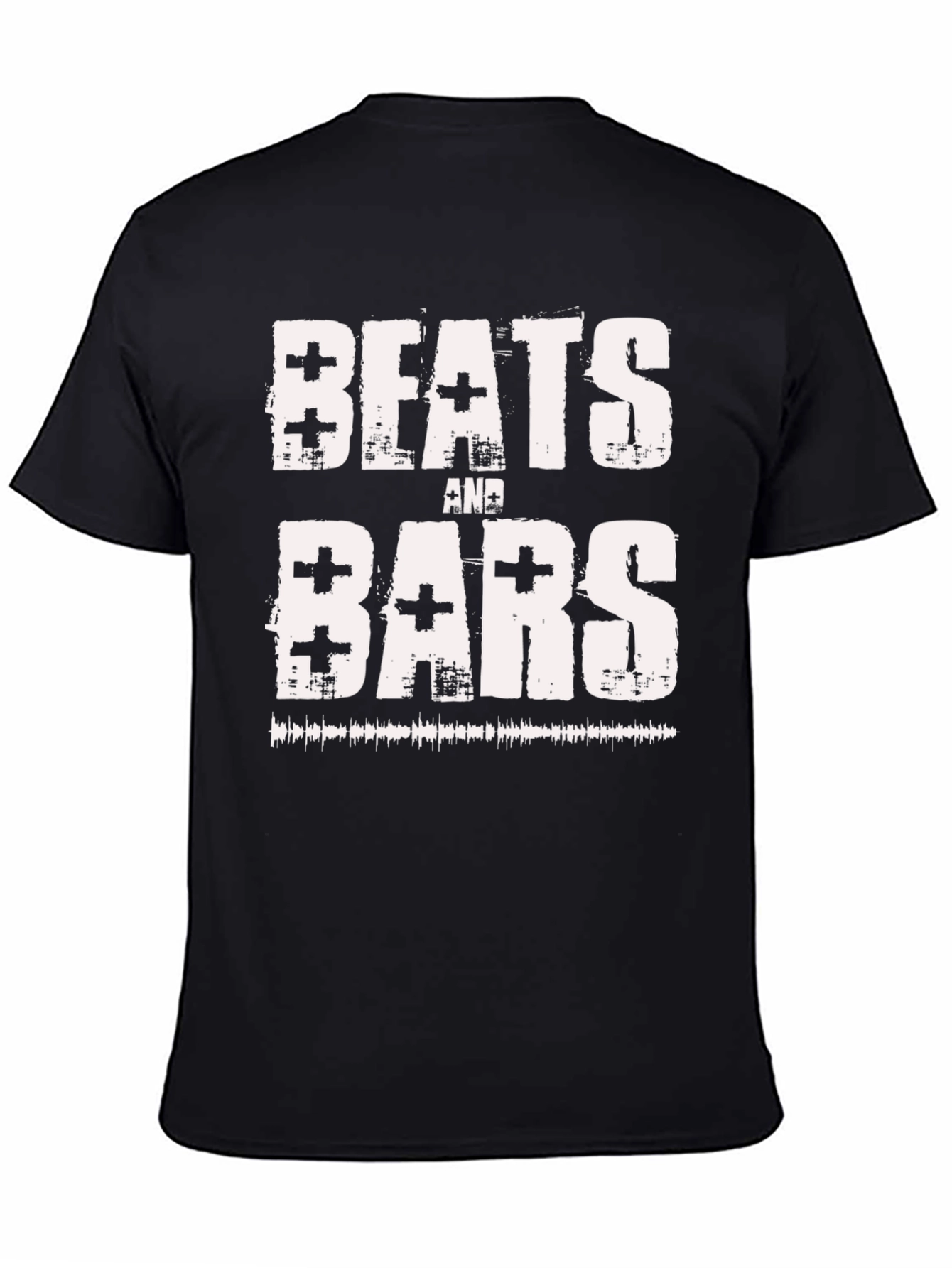 Black Beats and Bars Graphic Tee - Cool Music Lover T-Shirt view 4