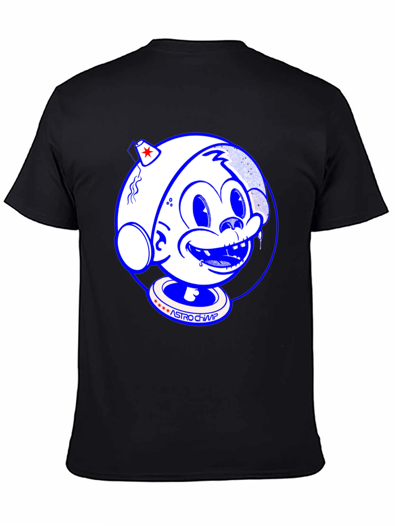 Black Astro Champ Graphic Tee - Black Cotton T-Shirt view 4