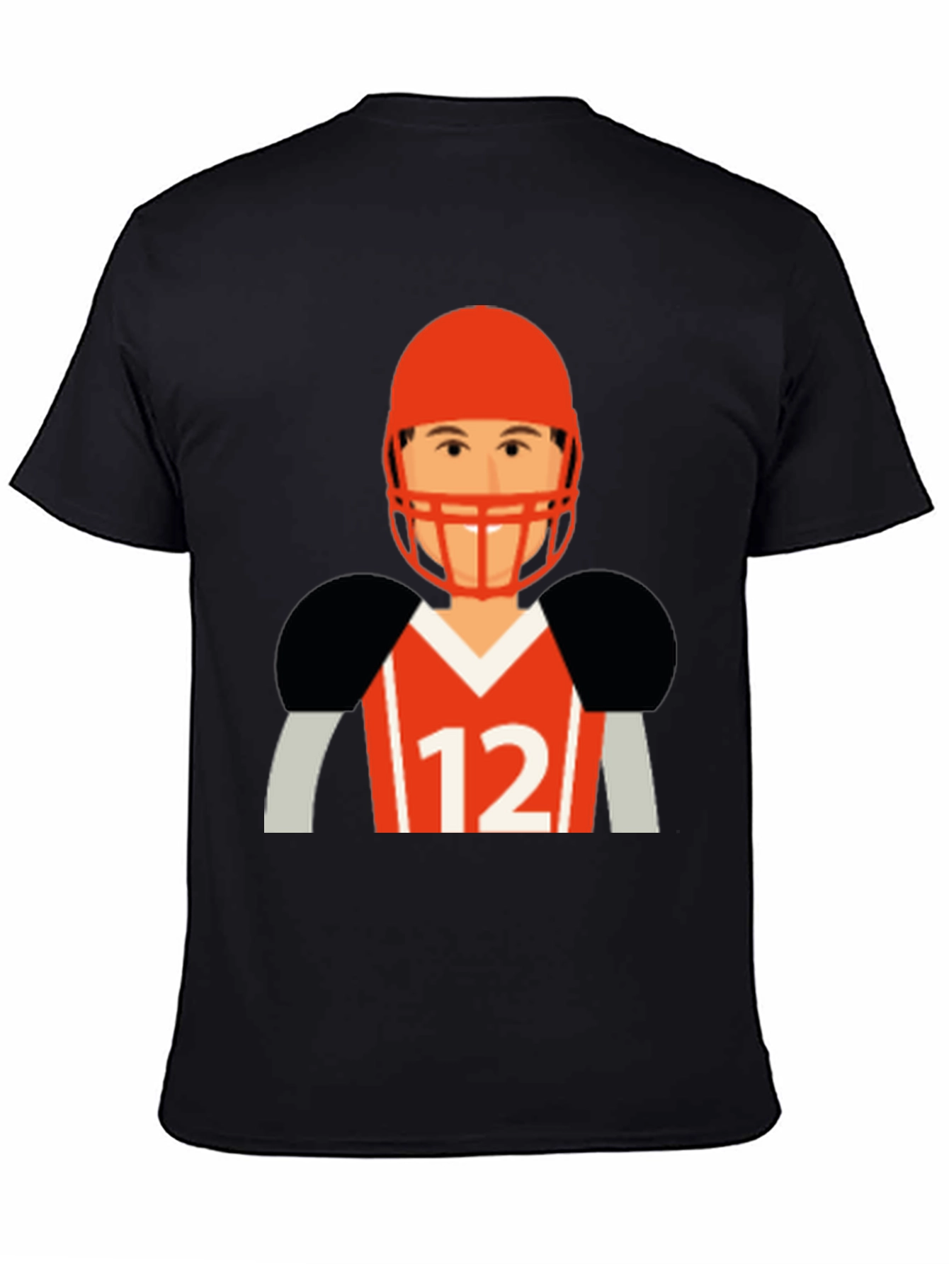 Black Football Player Graphic T-Shirt view 4
