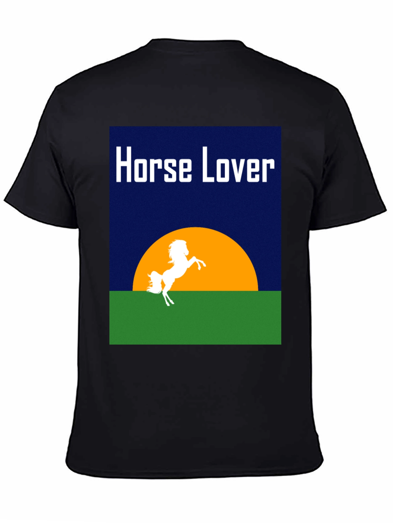 Black Horse Lover Graphic T-Shirt - Equestrian Design view 4