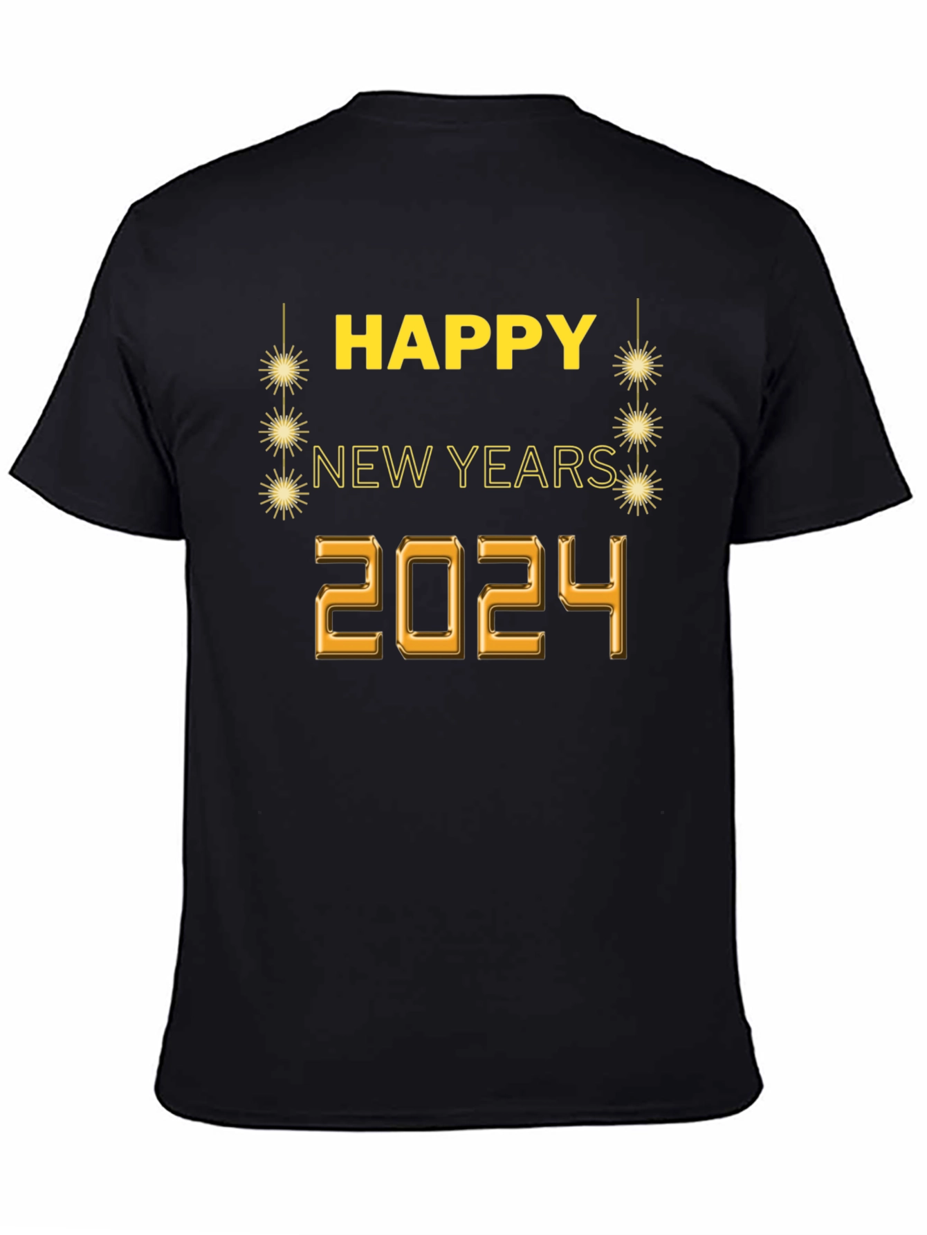 Black Happy New Year 2024 Graphic Tee view 4