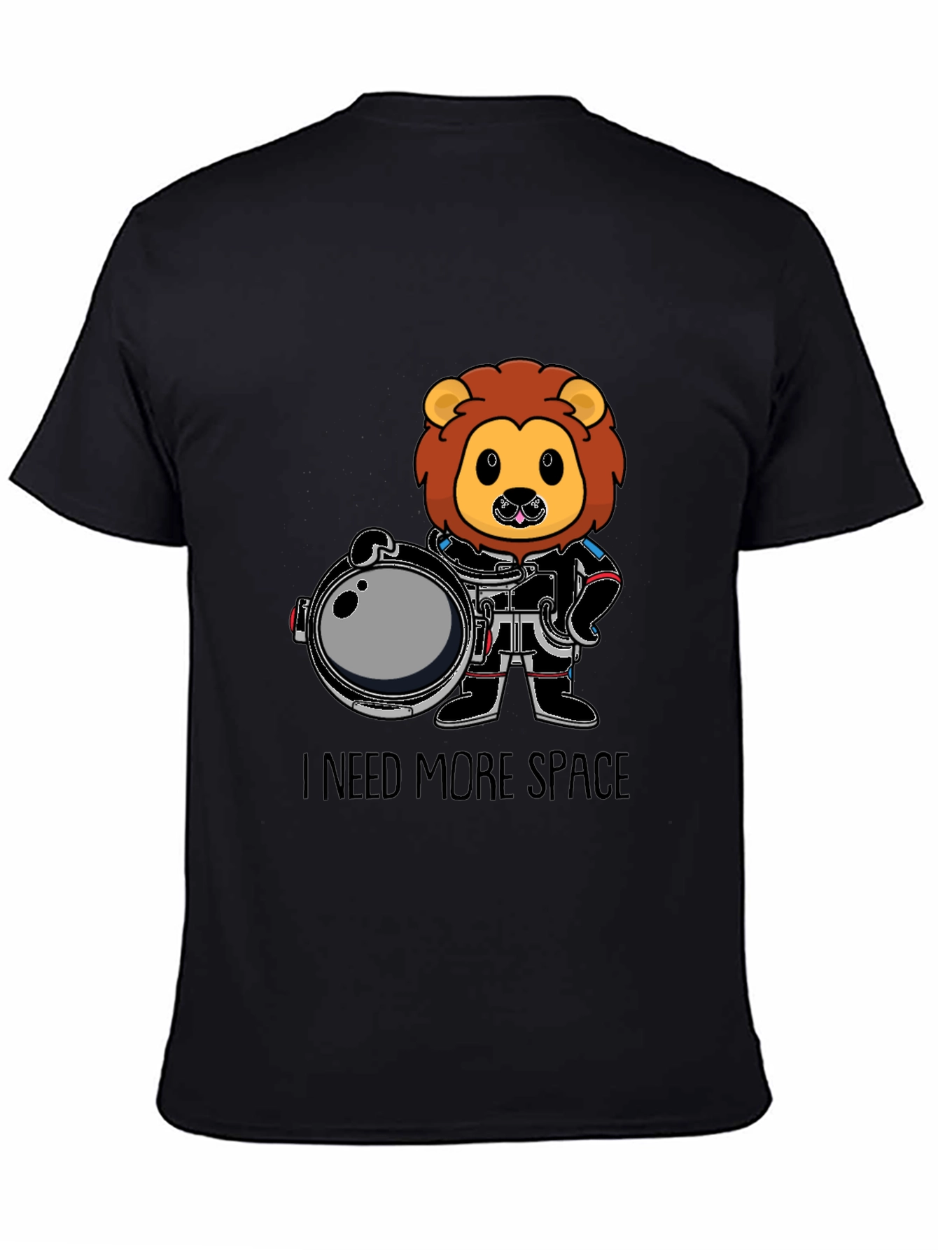 Black Lion Astronaut T-Shirt - I Need More Space view 4
