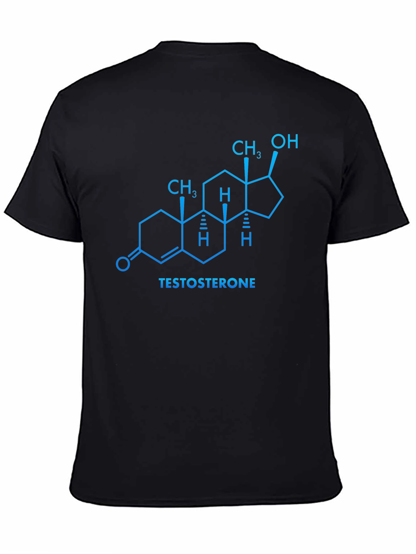 Black Testosterone Molecule T-Shirt - Science Tee view 4