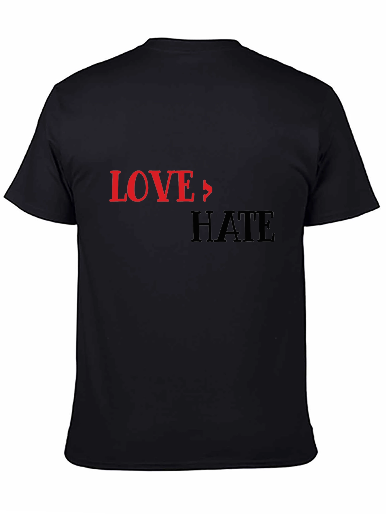 Black Love To Hate Graphic Print T-Shirt view 4