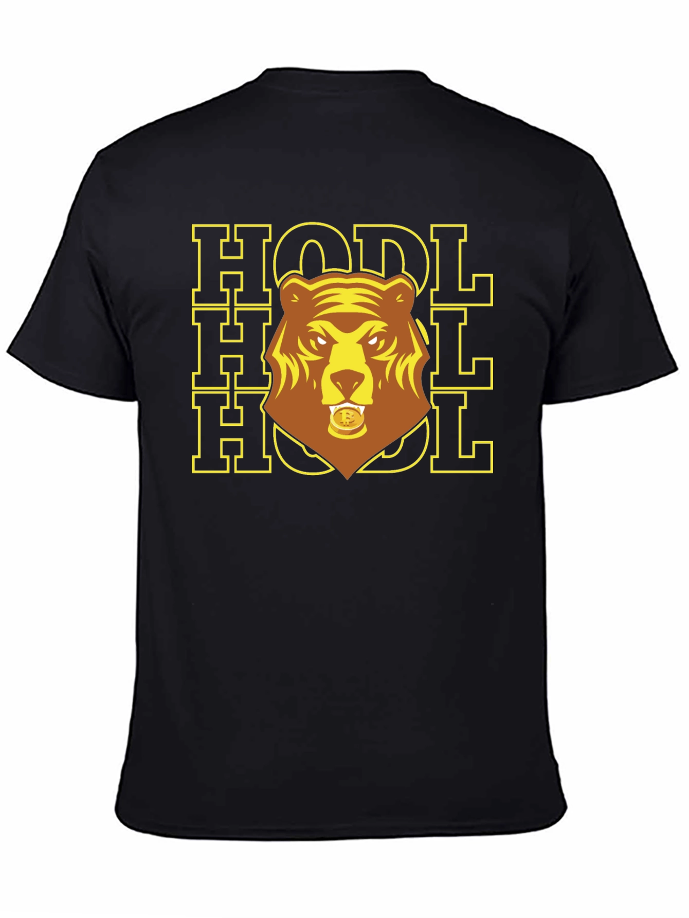 Black HODL Crypto Bear T-Shirt view 4