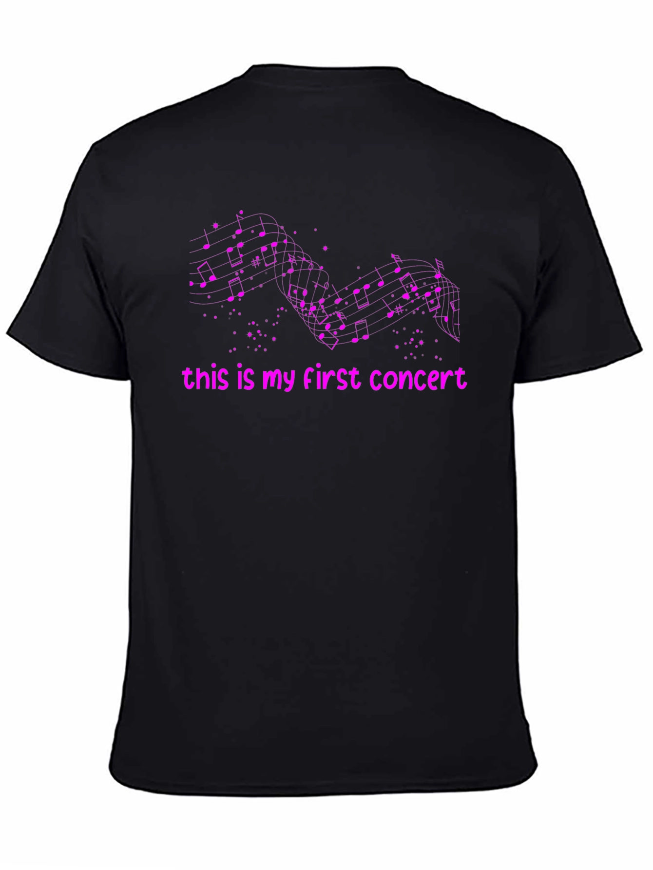 Black First Concert Music Note T-Shirt view 4