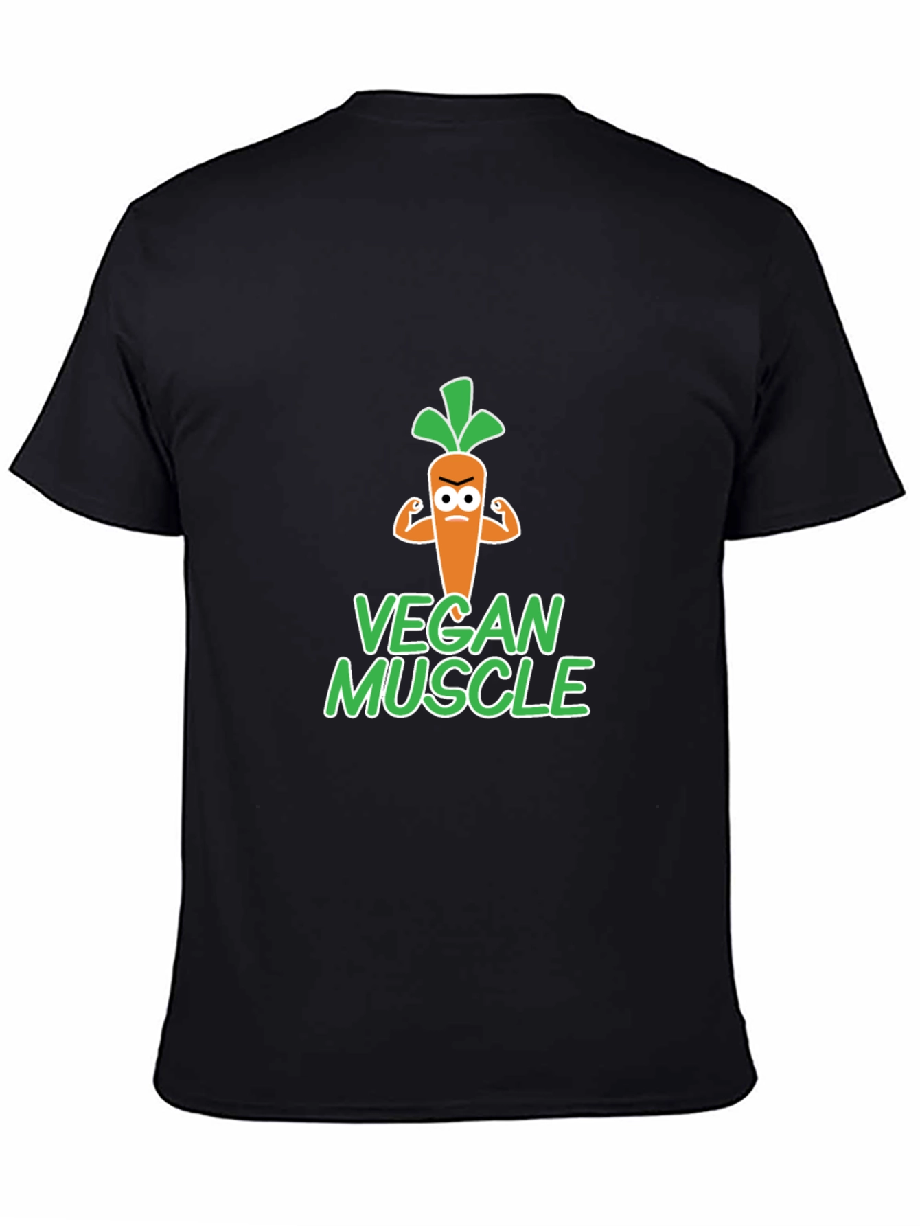 Black Vegan Muscle T-Shirt - Funny Vegetarian Gym Tee view 4