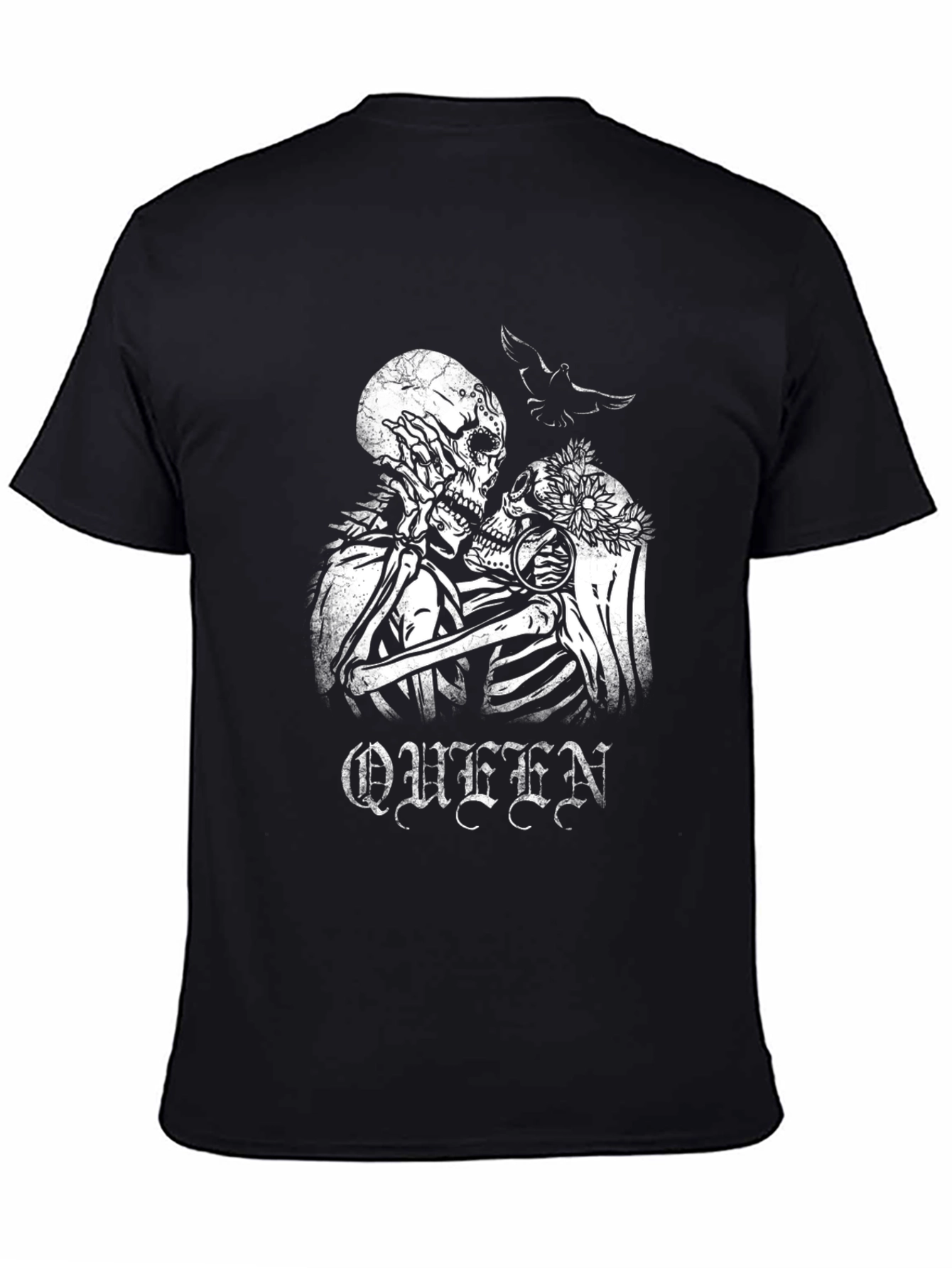 Black Queen Skeleton Couple T-Shirt - Gothic Romance view 4