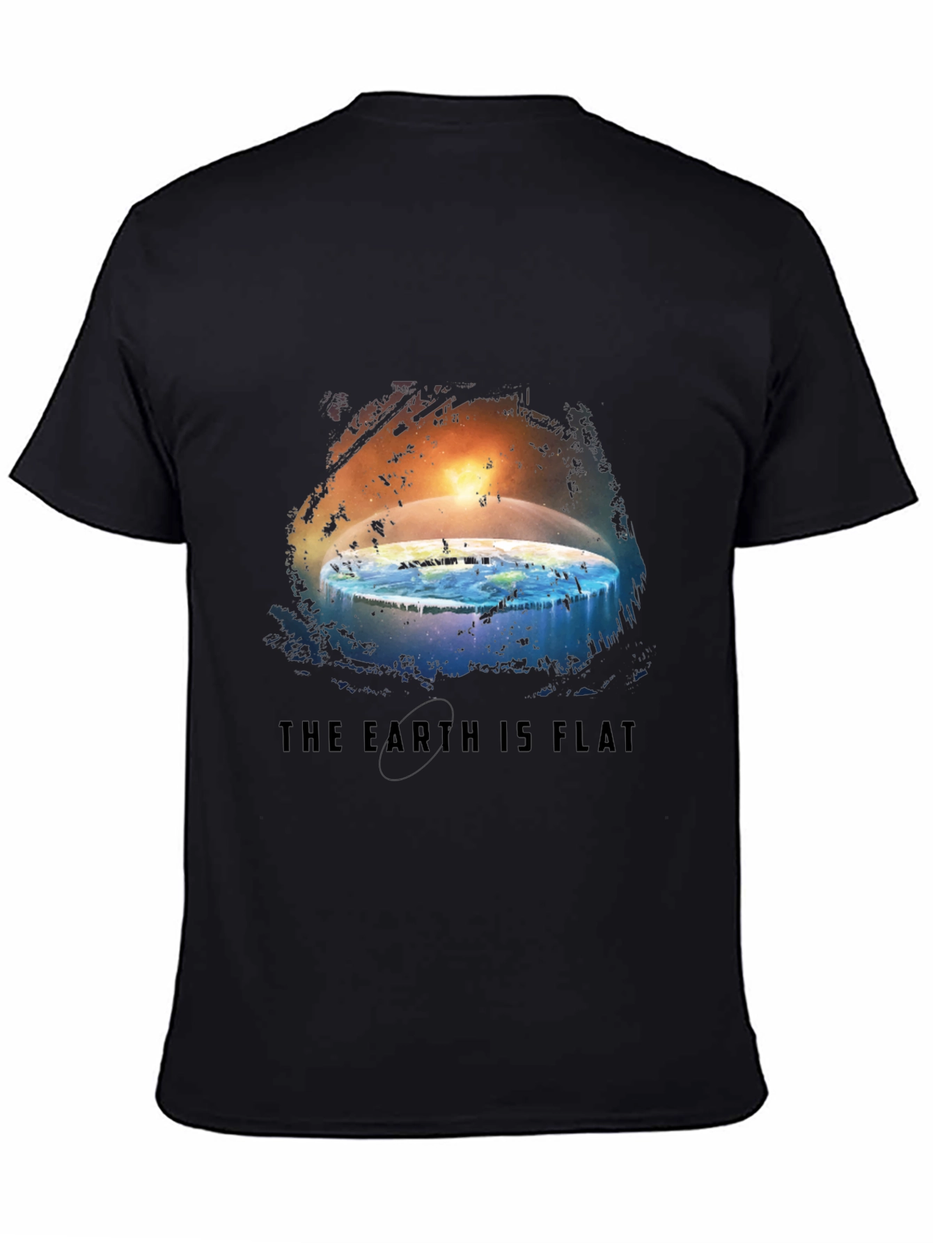 Black Flat Earth Graphic Tee view 4