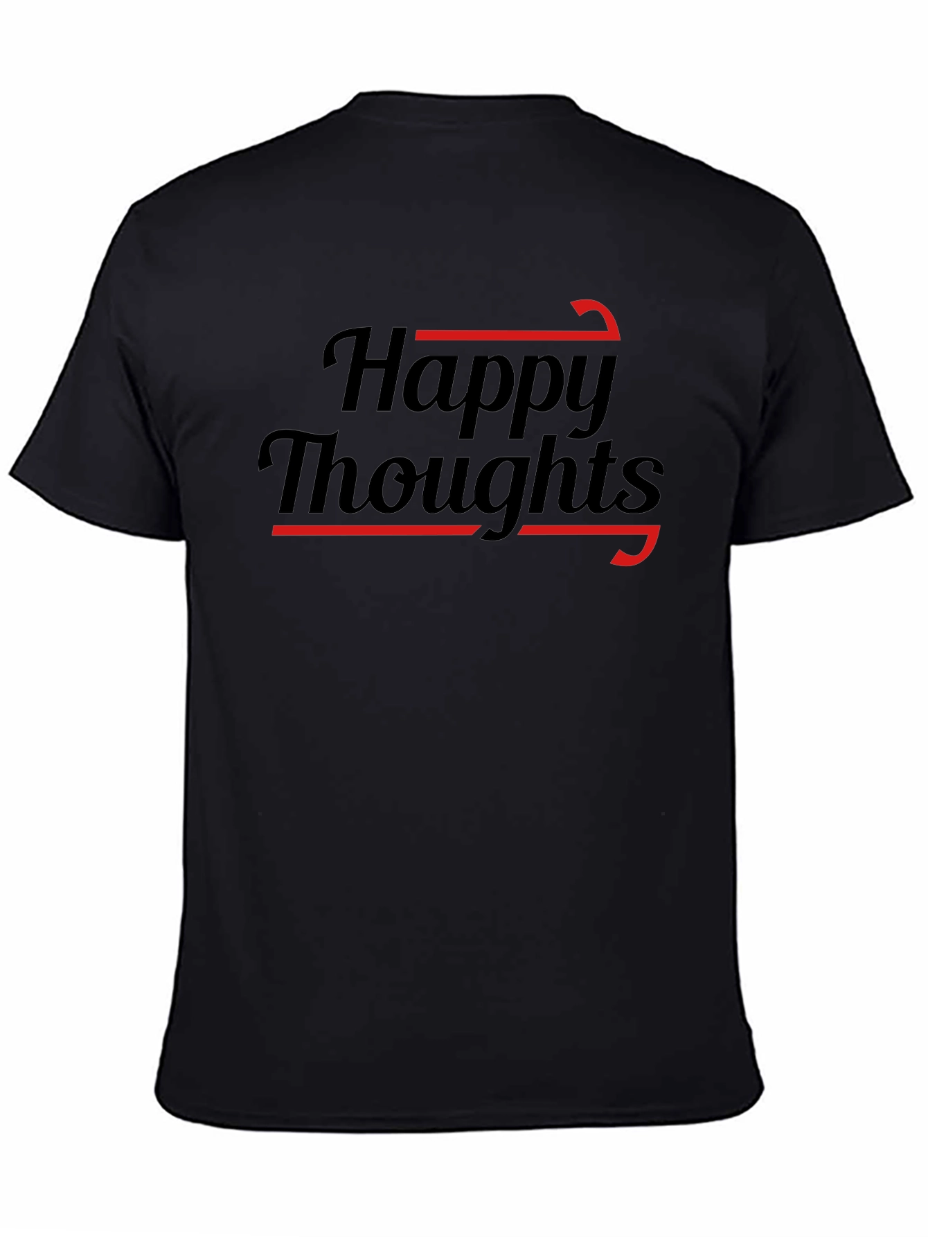 Black Happy Thoughts Graphic T-Shirt view 4
