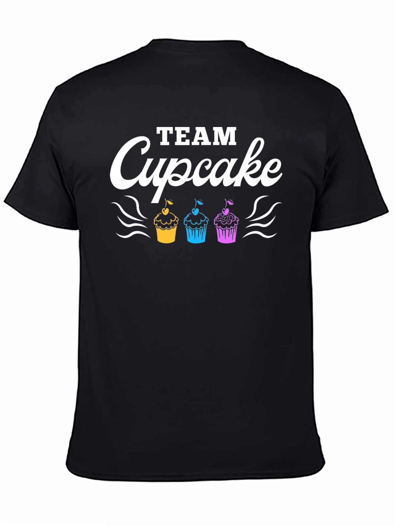 Black Team Cupcake T-Shirt - Fun Graphic Tee view 4