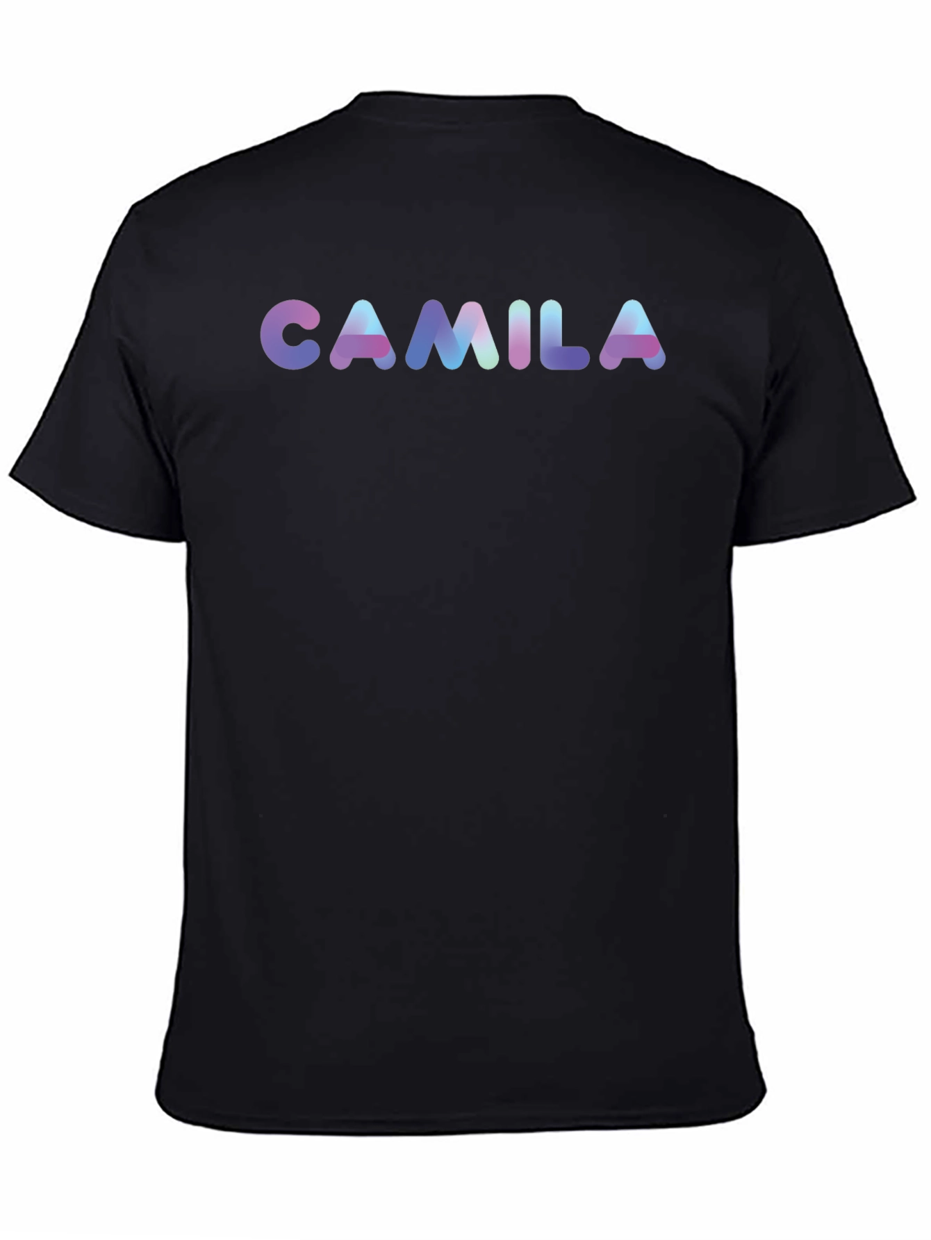 Black Camila Personalized Black Cotton Graphic T-Shirt view 4