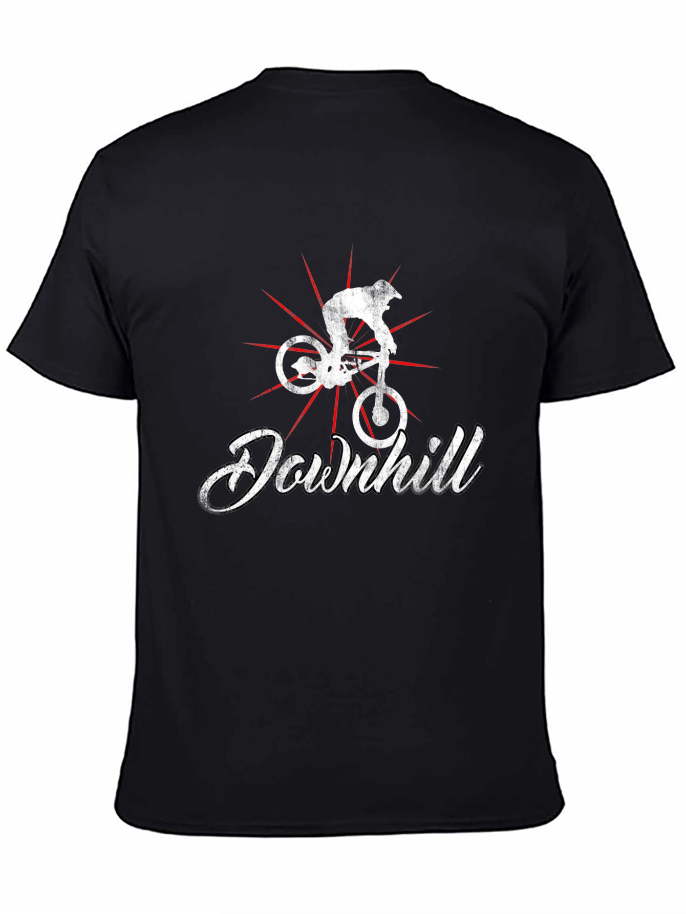Black Downhill Biker T-Shirt - Black Graphic Tee view 4