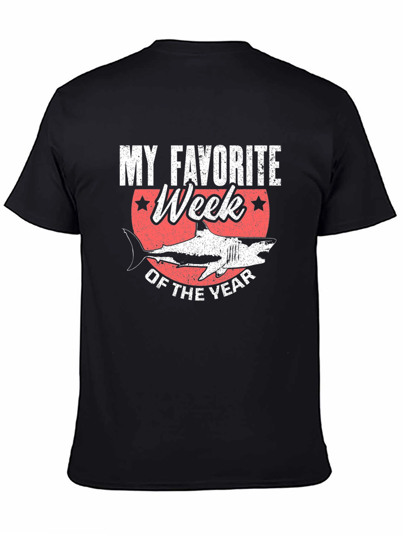 Black My Favorite Week of The Year Shark T-Shirt view 4