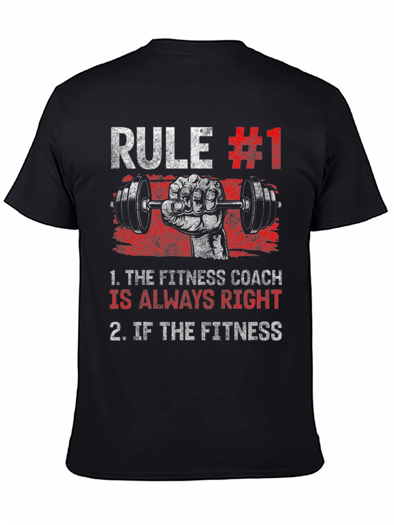 Black Rule #1 Fitness Coach T-Shirt - Workout Gym Tee view 4