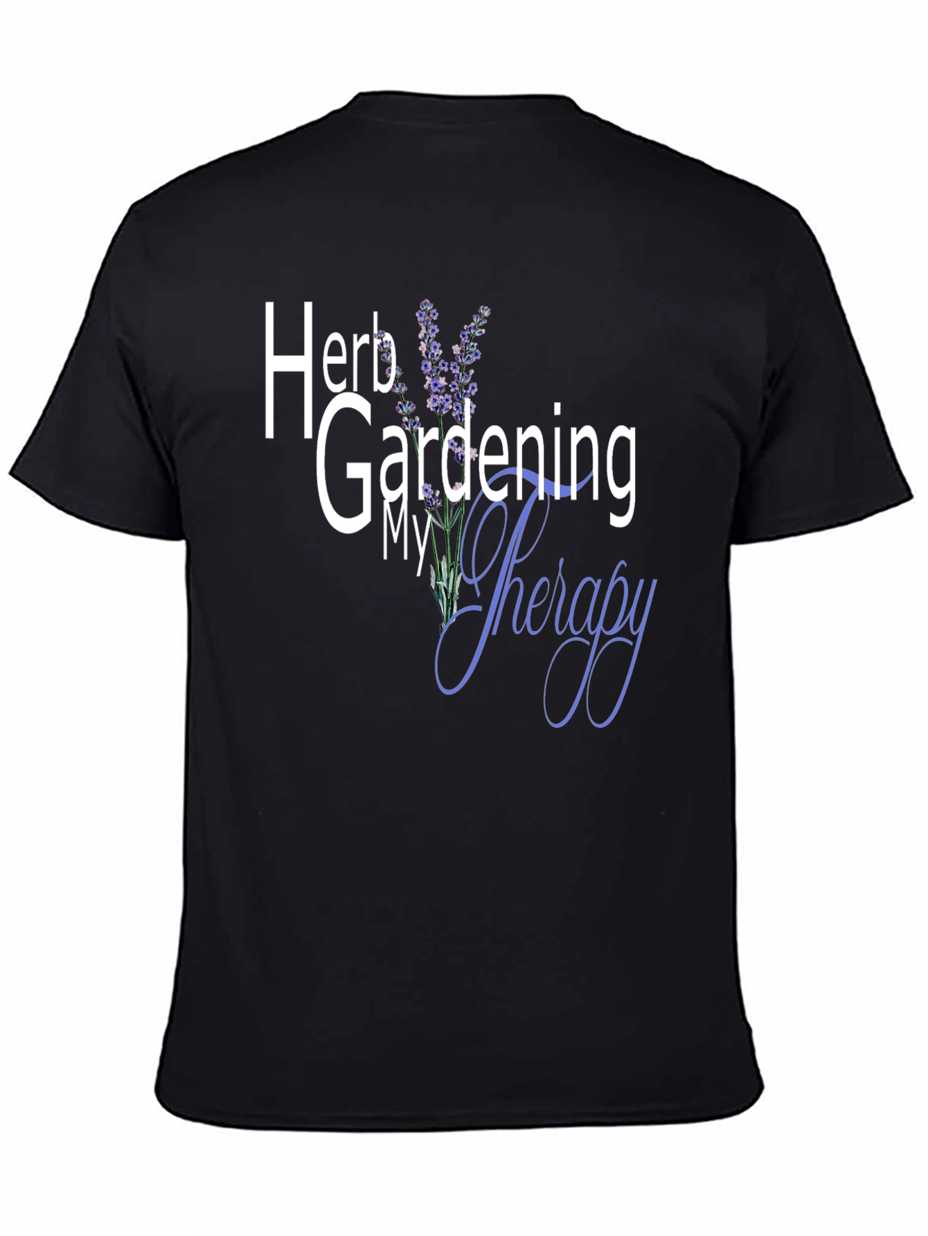 Black Herb Gardening My Therapy Graphic Tee view 4