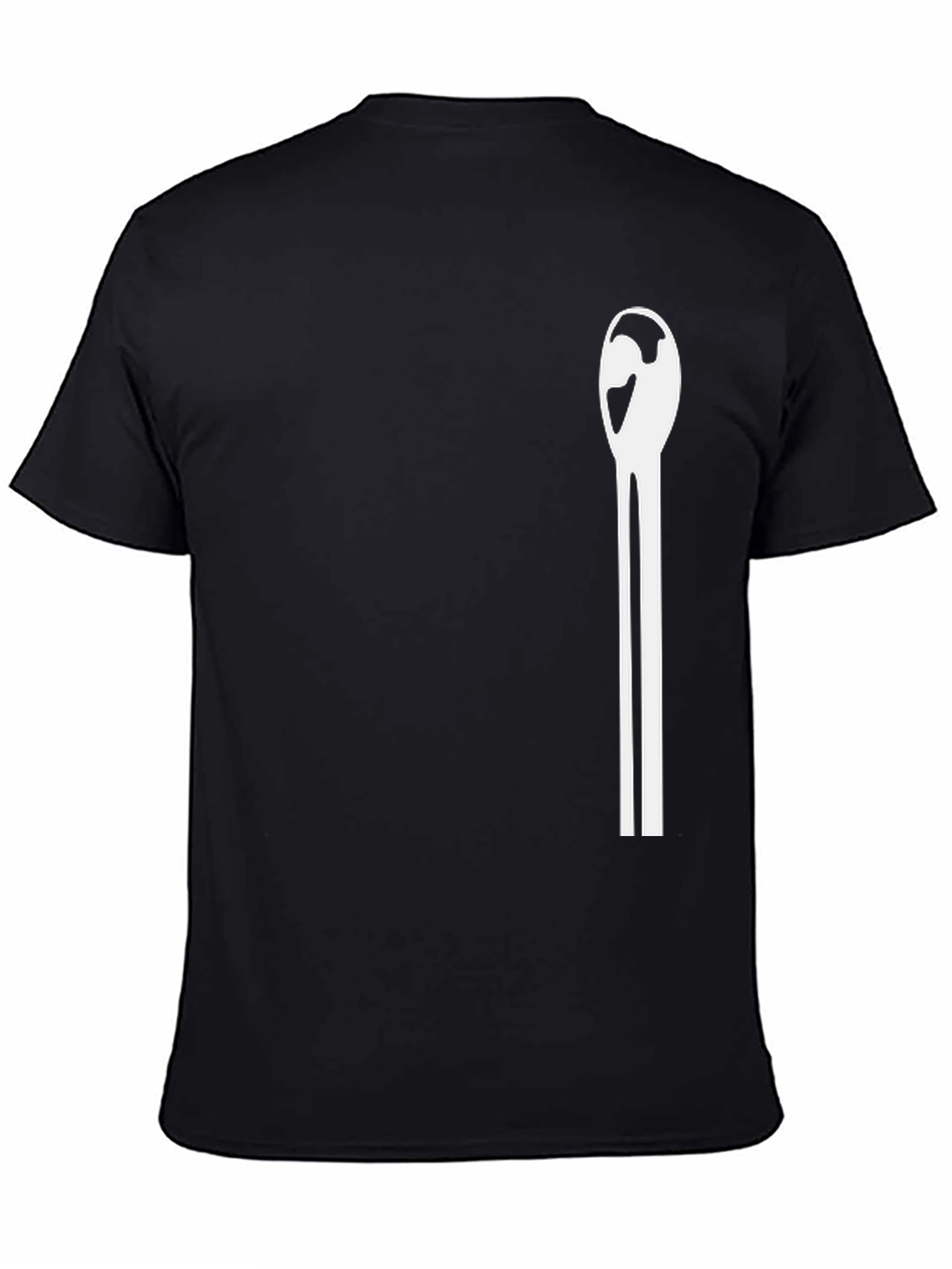 Black Minimalist Graphic Tee - Black Cotton Blend T-Shirt view 4