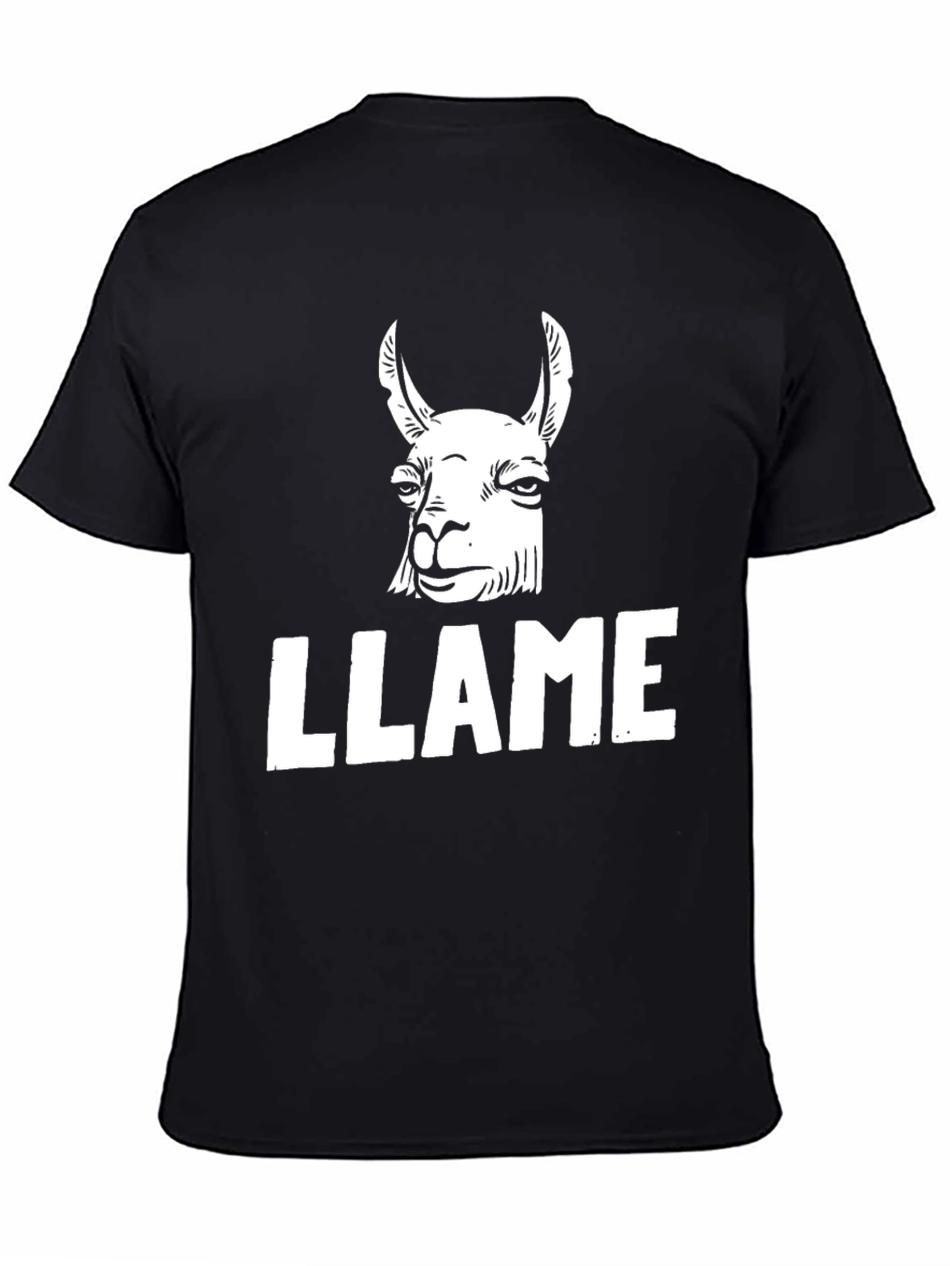 Black Llama Graphic Print Black T-Shirt view 4