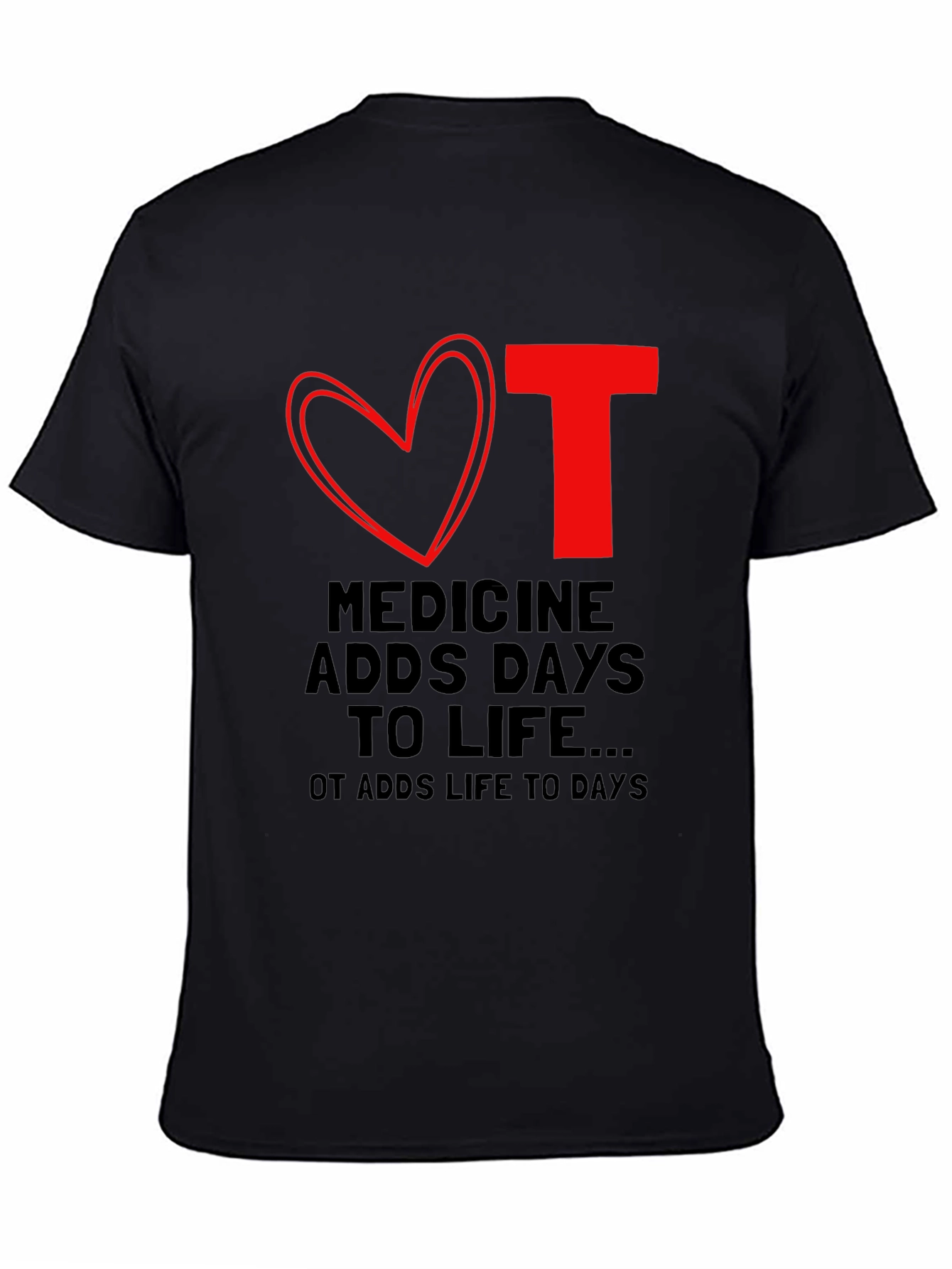 Black Occupational Therapy OT Love Heart T-Shirt view 4