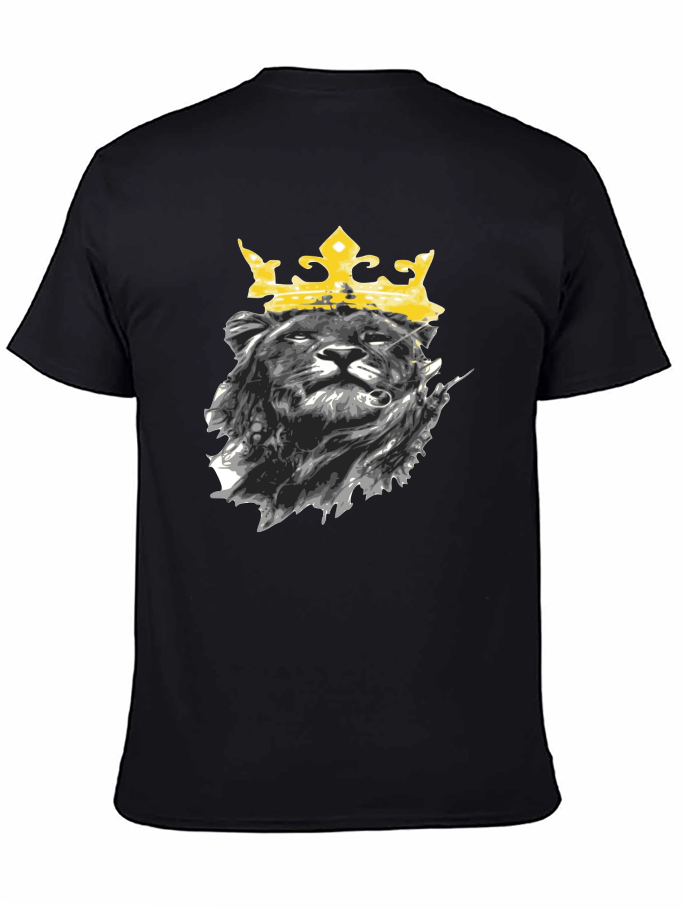 Black Lion King Graphic Tee - Black Cotton T-Shirt view 4
