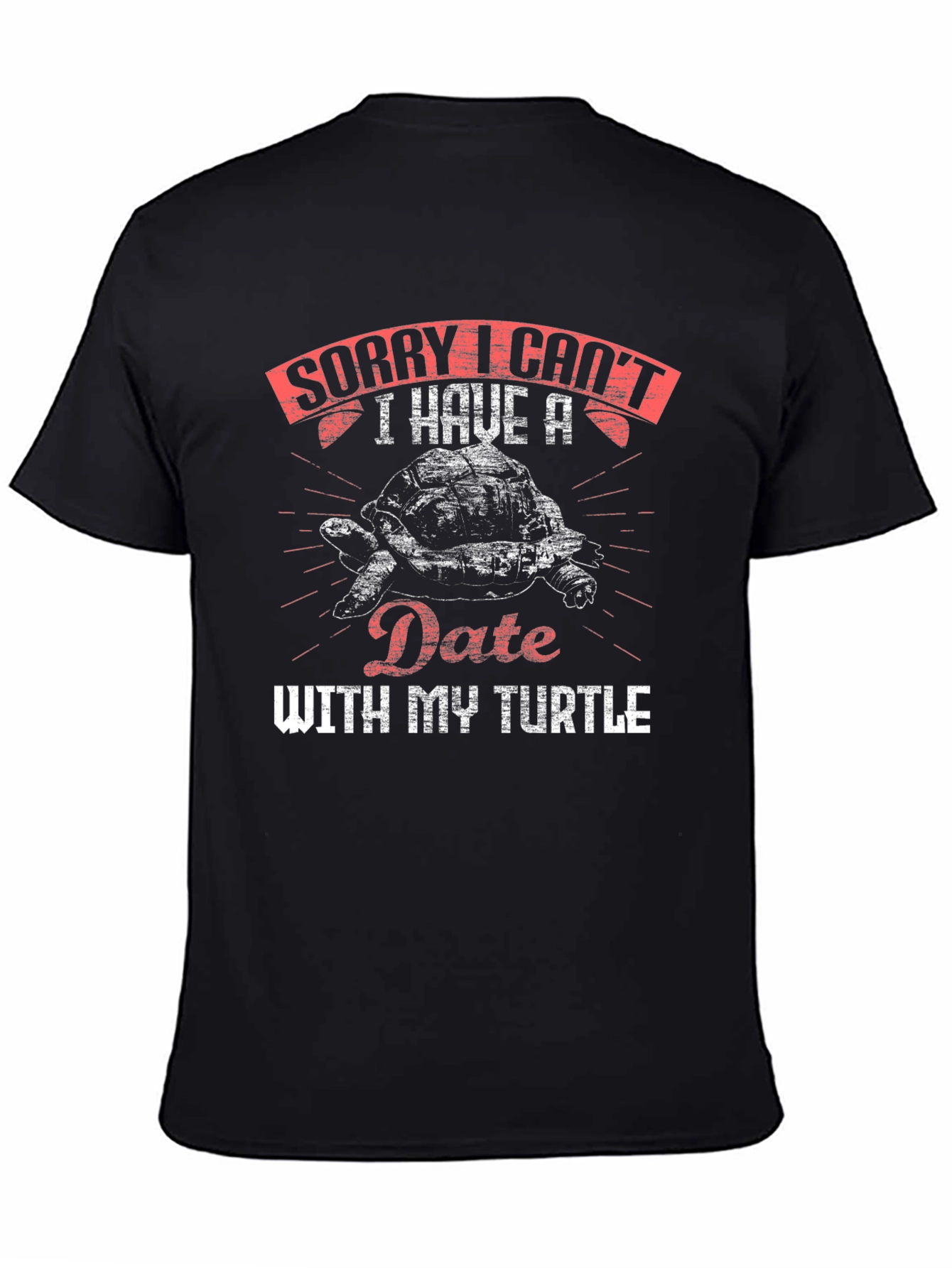 Black Sorry I Can't Date With My Turtle Graphic T-Shirt view 4