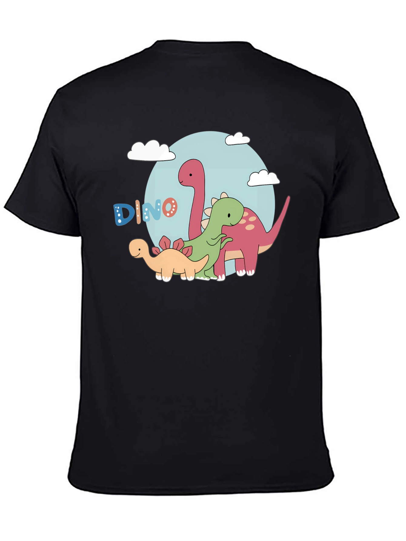 Black Dino T-Shirt - Cartoon Dinosaur Graphic Tee view 4