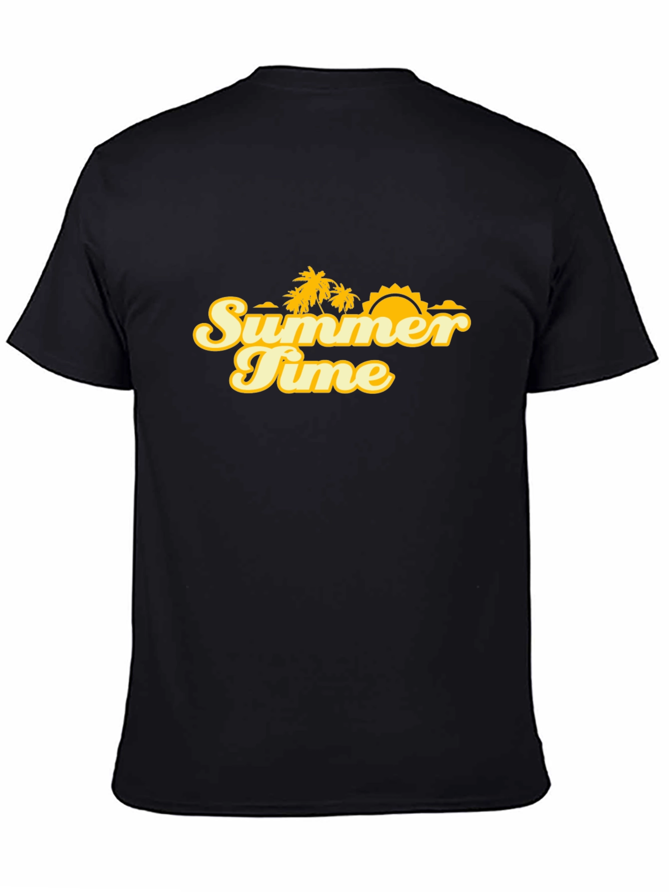 Black Summer Time Graphic Tee - Black Cotton Blend view 4