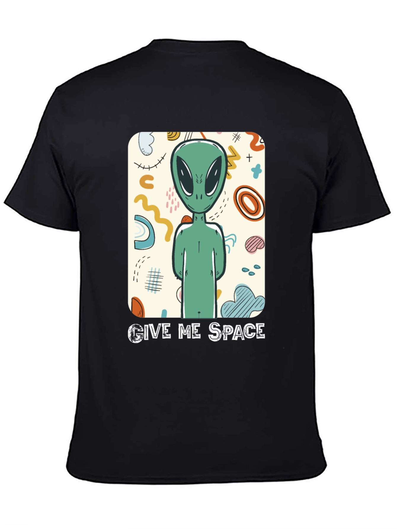 Black Give Me Space Alien Graphic Tee view 4